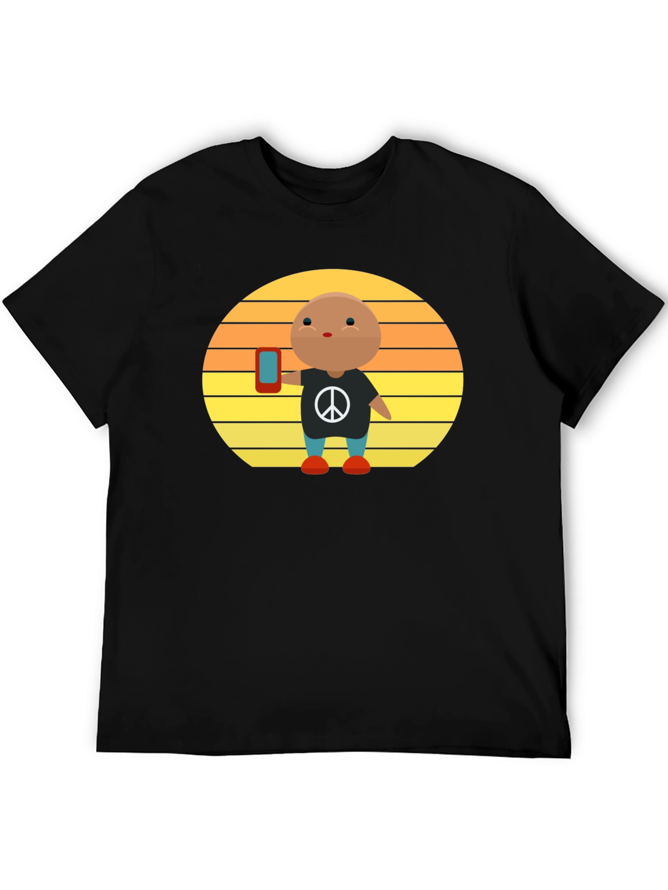 Peace Sign T-Shirt with Phone Graphic Tee