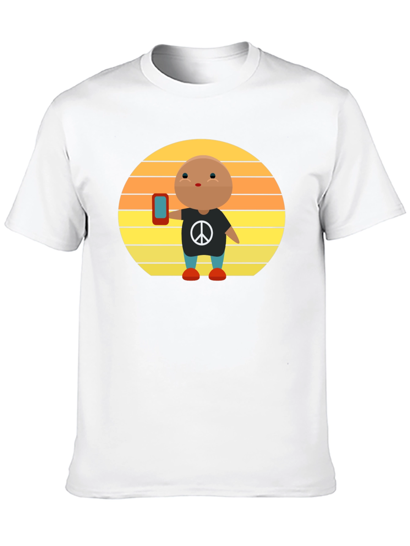 Peace Sign T-Shirt with Phone Graphic Tee