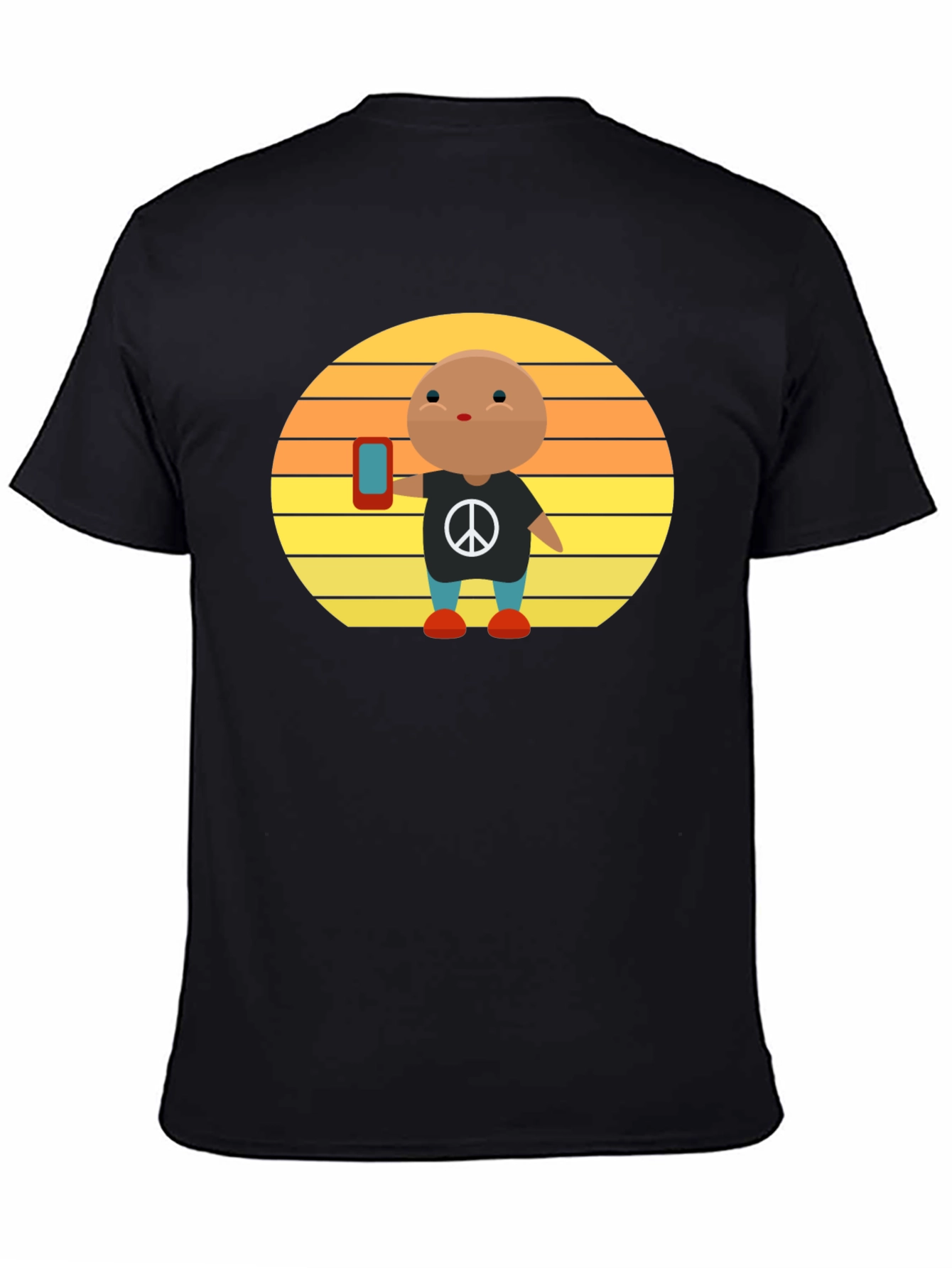 Peace Sign T-Shirt with Phone Graphic Tee