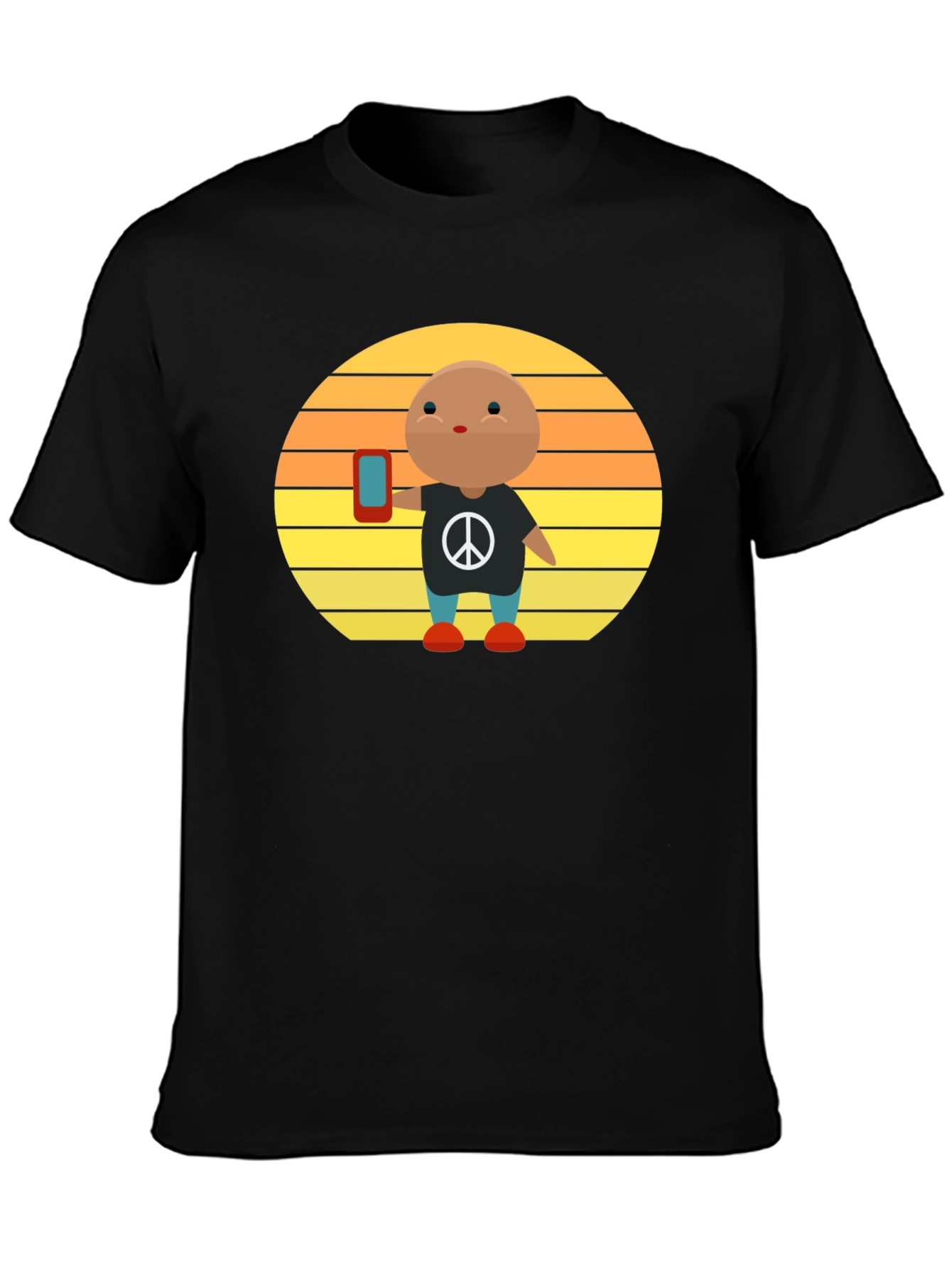 Peace Sign T-Shirt with Phone Graphic Tee