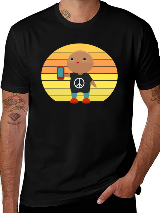 Peace Sign T-Shirt with Phone Graphic Tee