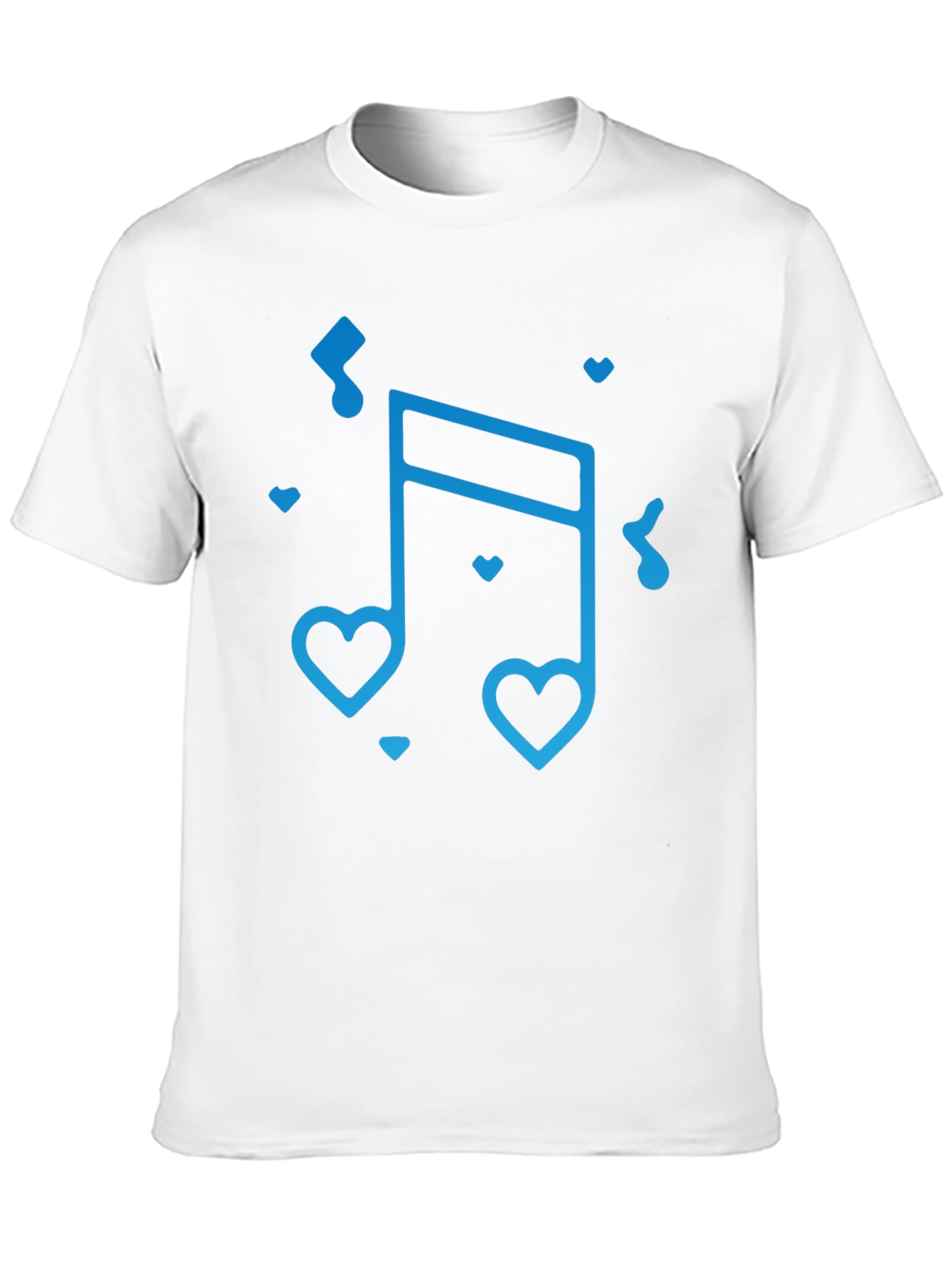 Heart Music Note Graphic Black T-Shirt