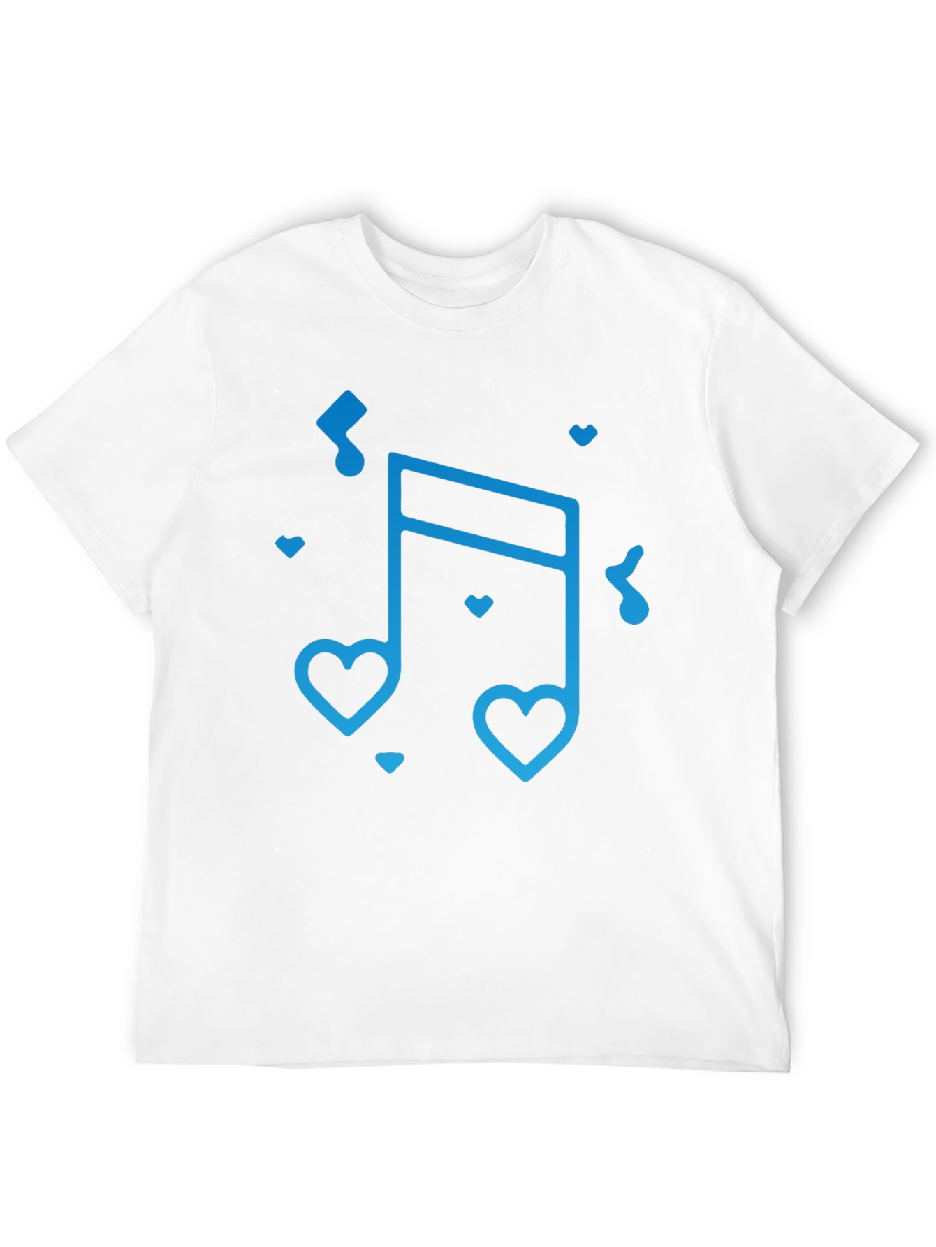 Heart Music Note Graphic Black T-Shirt