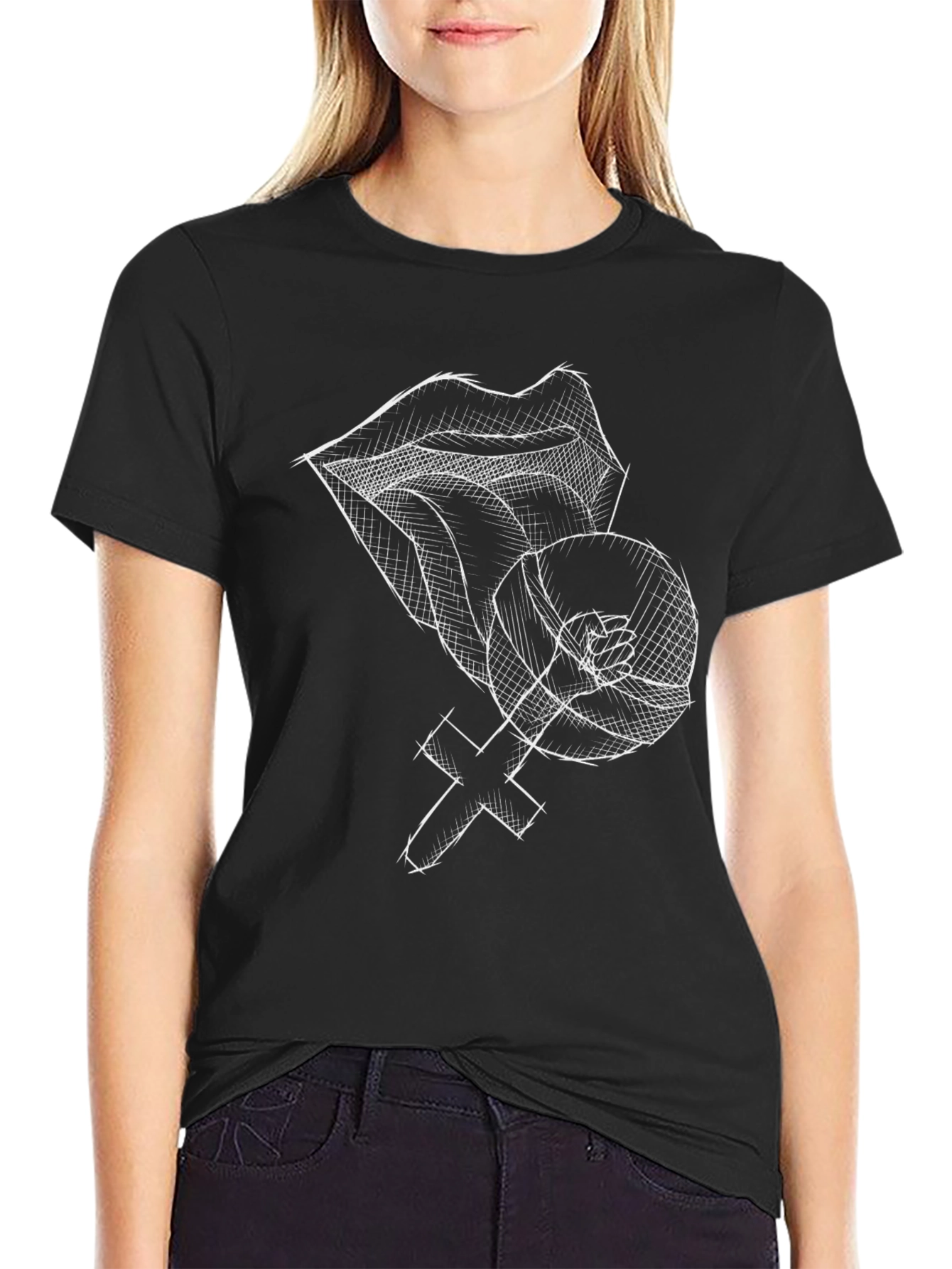 Feminist Fist & Lips Graphic T-Shirt
