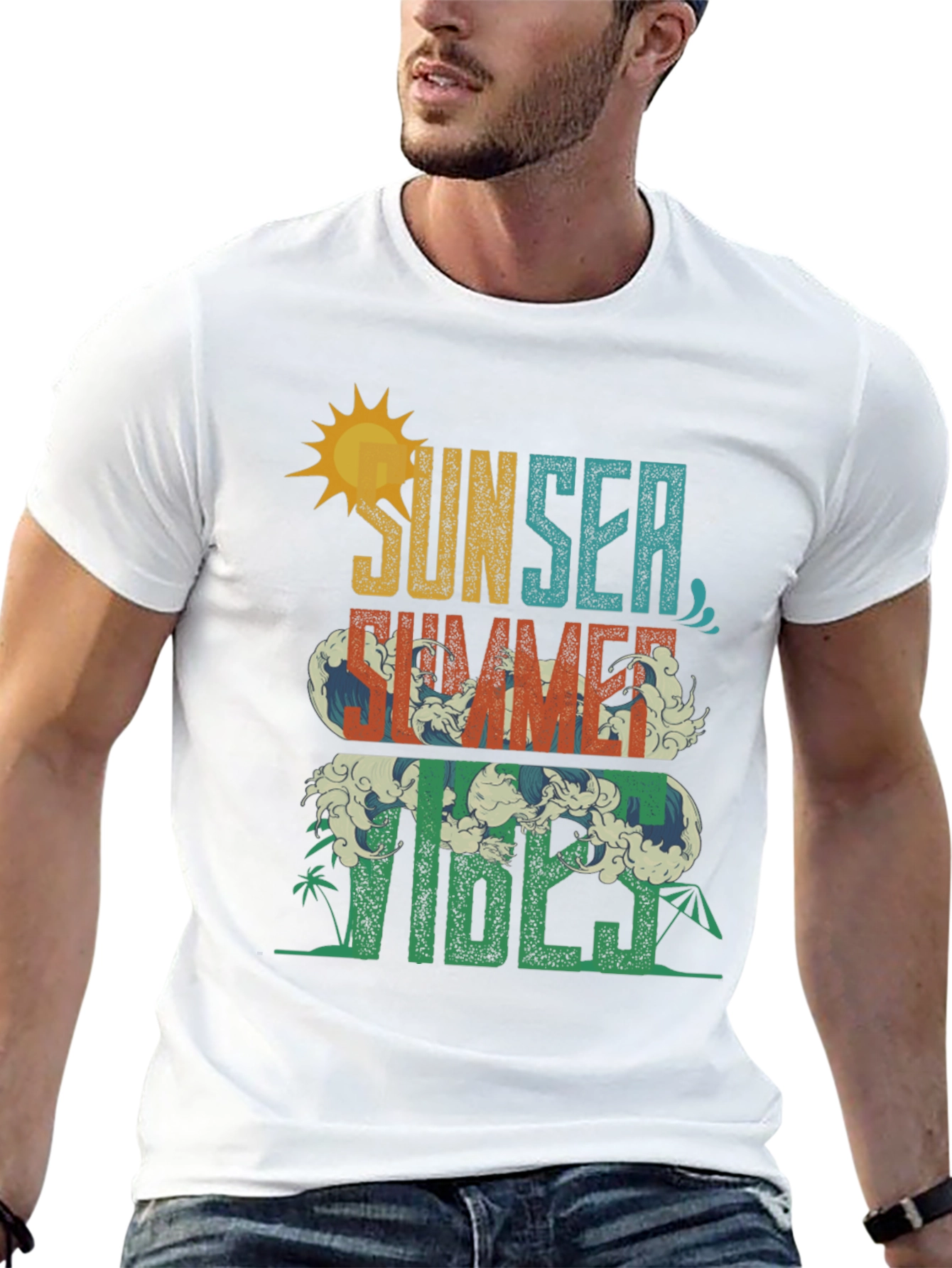 Sunset Summer Vibes Graphic Tee - Black