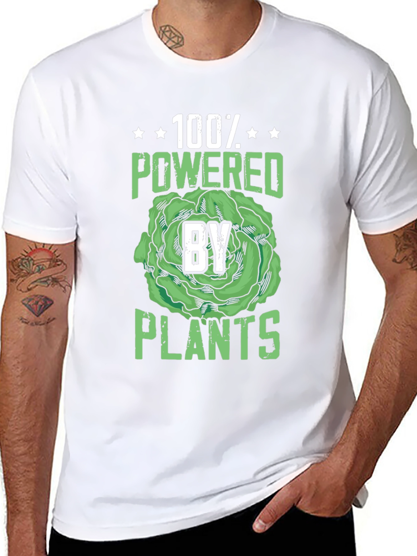 100% Powered By Plants Graphic Tee - Vegan T-Shirt