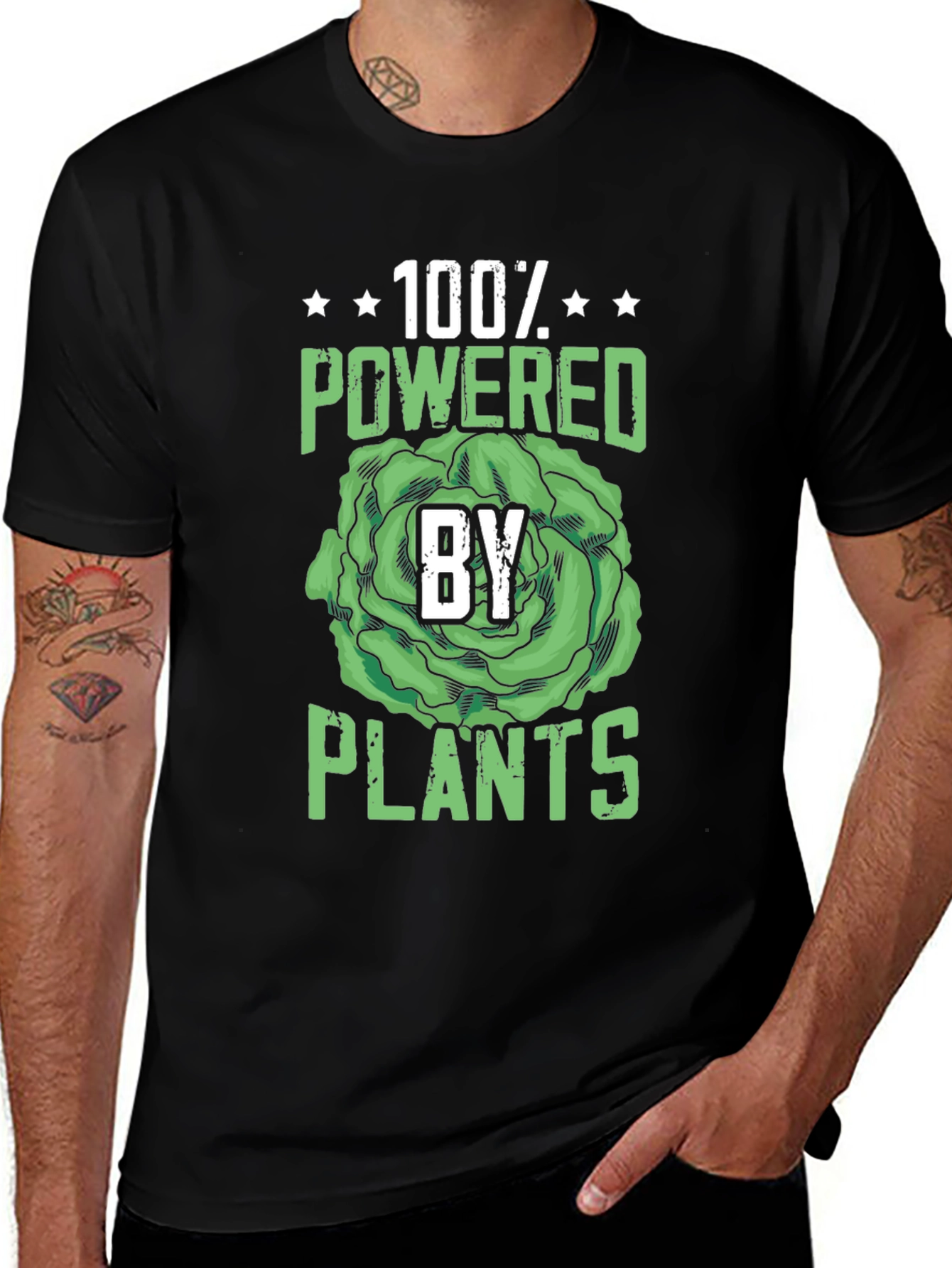 100% Powered By Plants Graphic Tee - Vegan T-Shirt