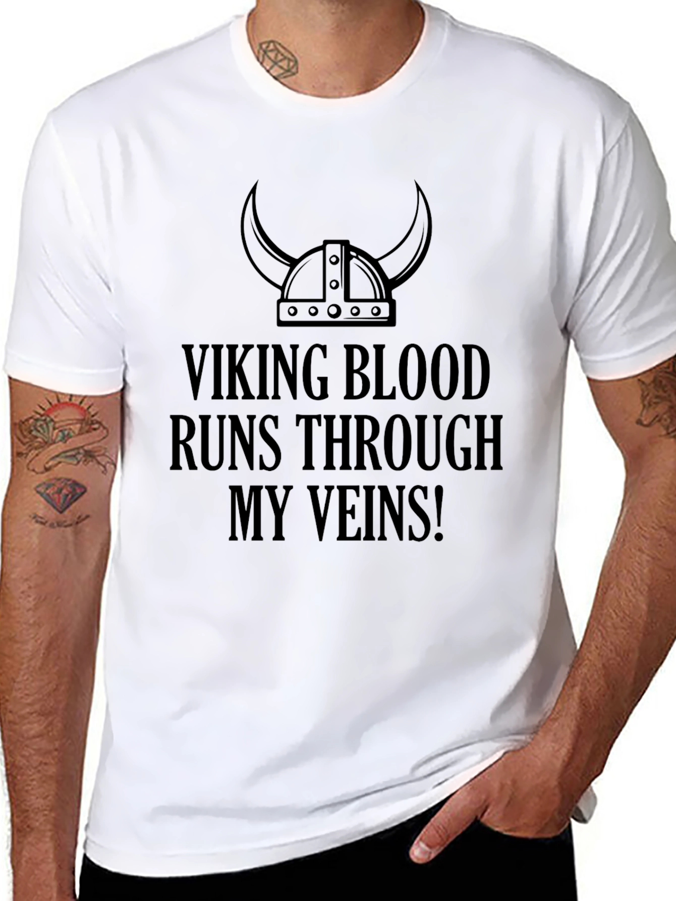 Viking Blood Runs Through My Veins! Black T-Shirt