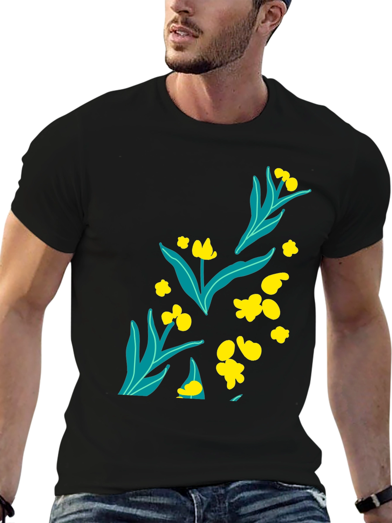 Black Floral Graphic Tee