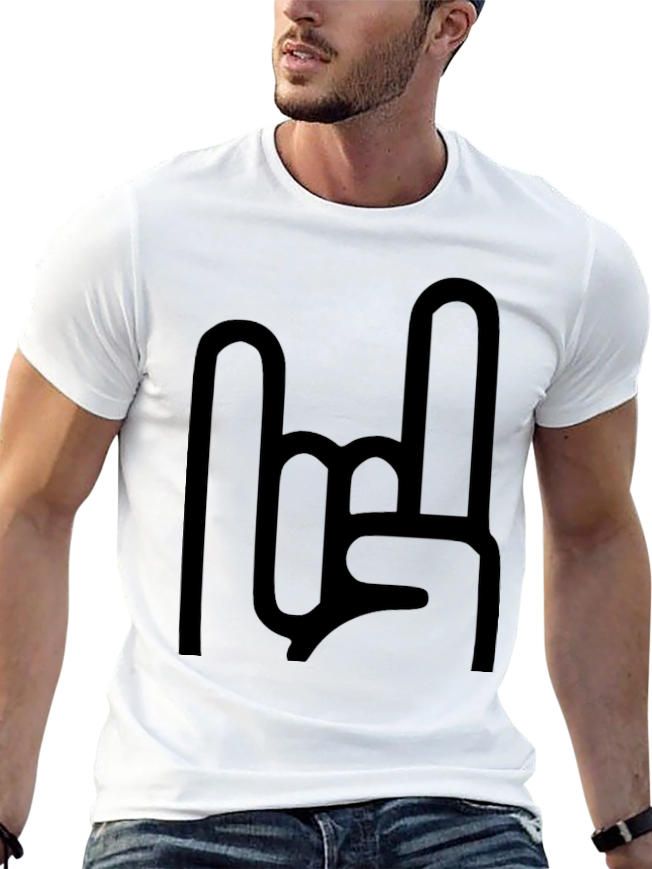 Rock On Graphic Tee - Black Casual T-Shirt