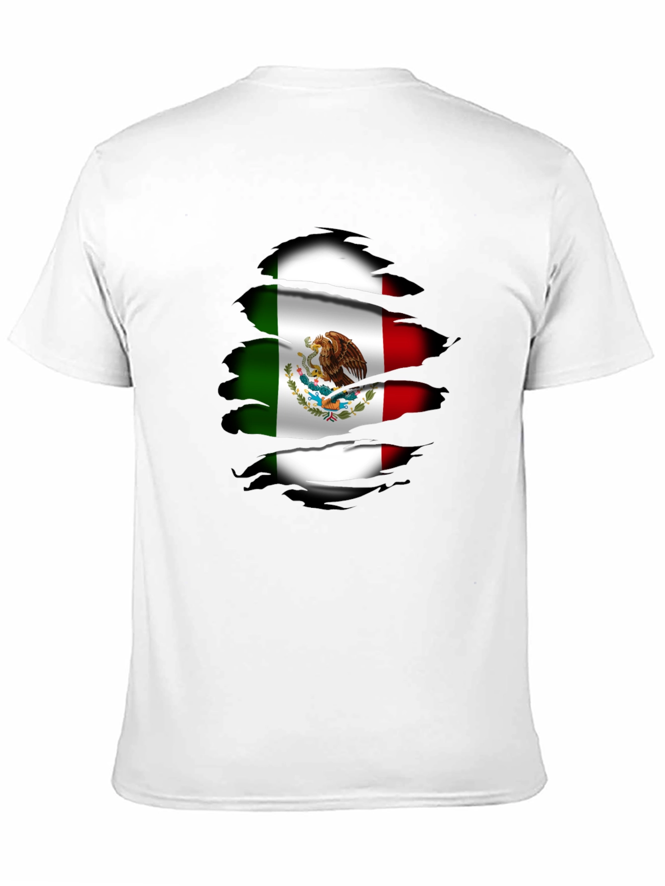 Mexican Flag T-Shirt Ripped Design