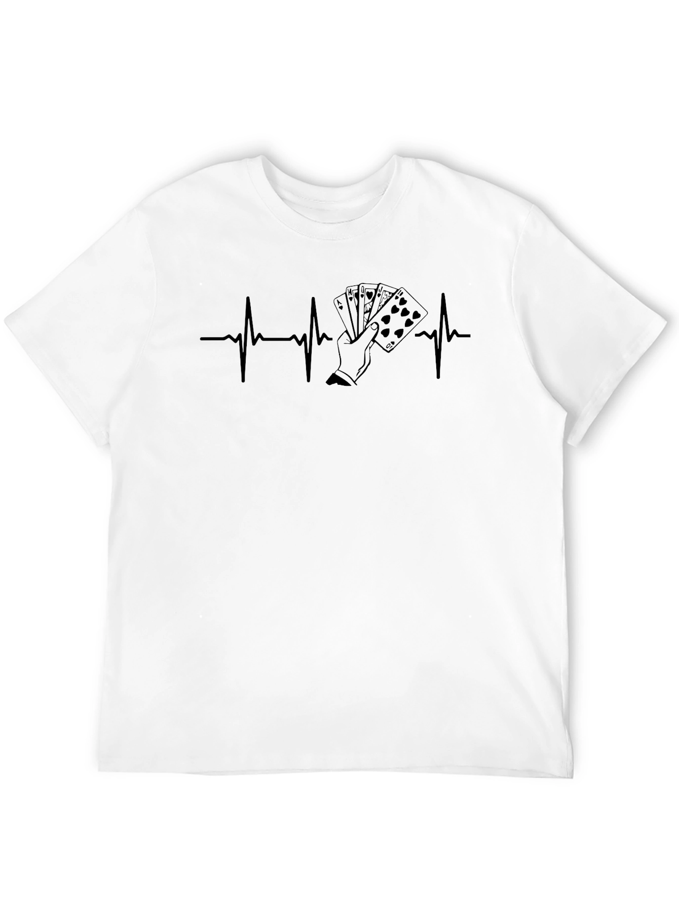 Poker Heartbeat T-Shirt - Black Casino Player Style