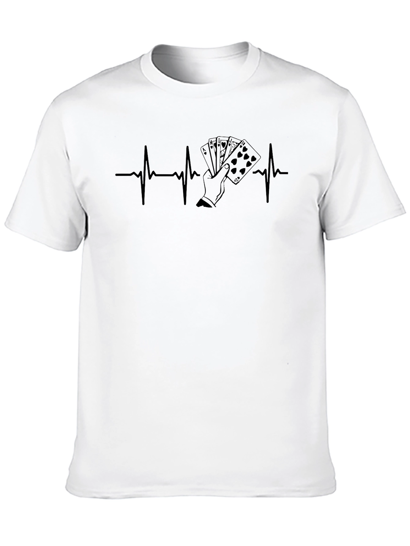 Poker Heartbeat T-Shirt - Black Casino Player Style