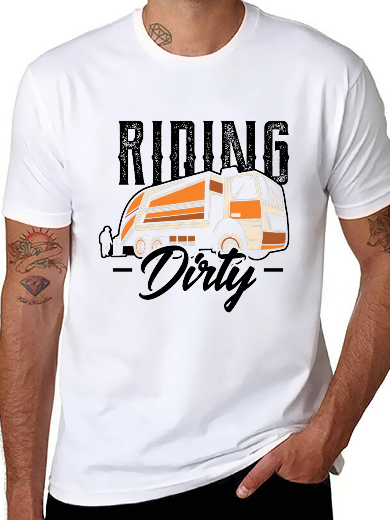 Riding Dirty Truck Graphic T-Shirt - Black