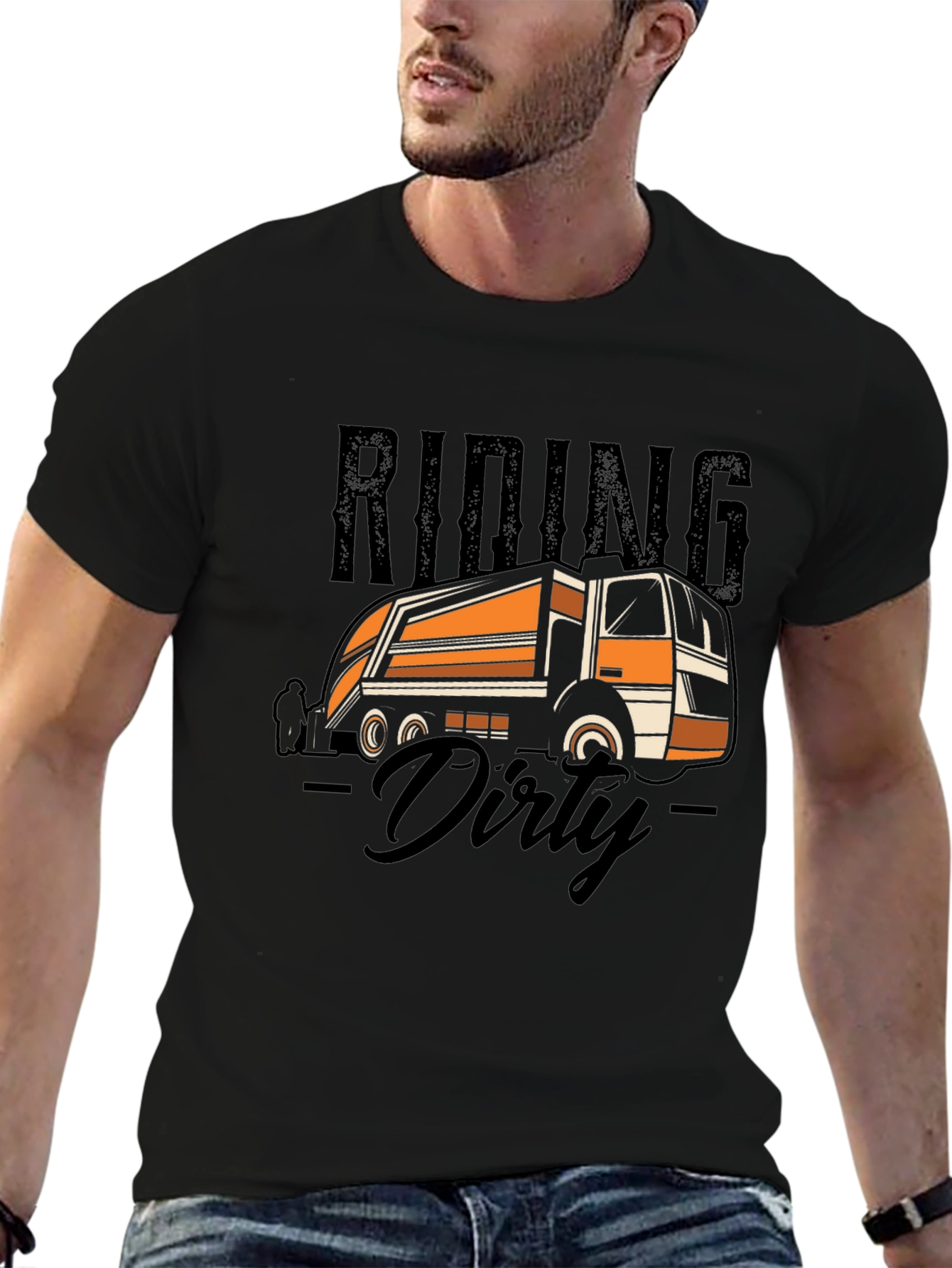Riding Dirty Truck Graphic T-Shirt - Black