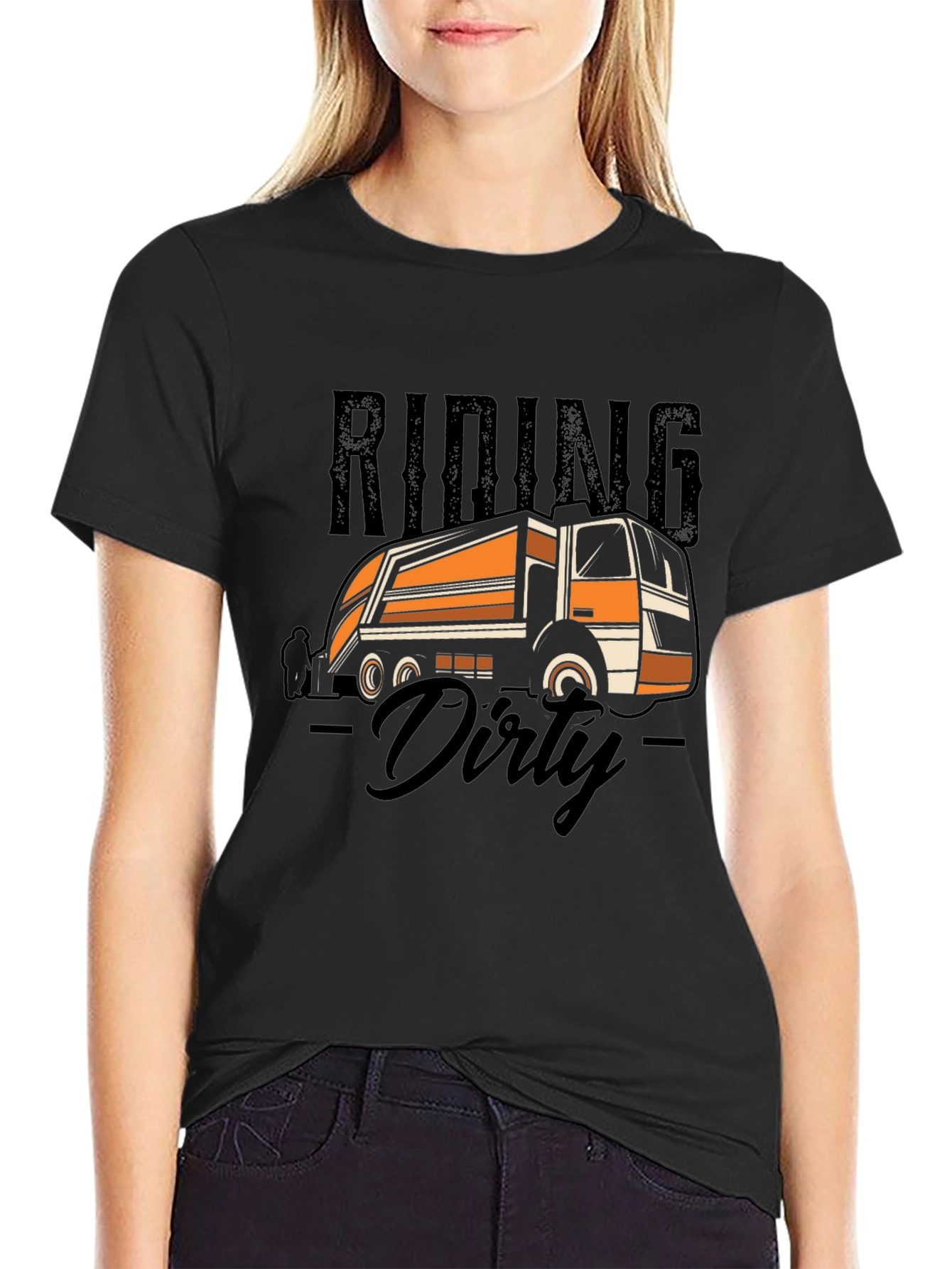 Riding Dirty Truck Graphic T-Shirt - Black