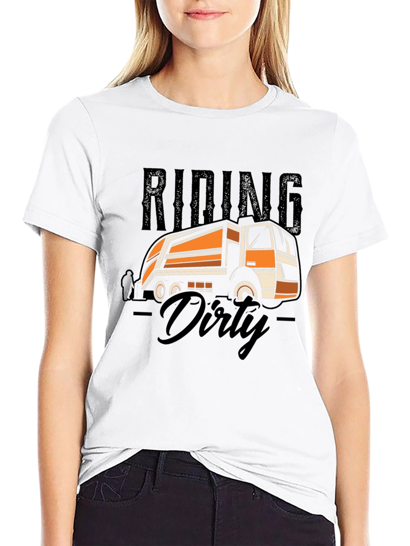 Riding Dirty Truck Graphic T-Shirt - Black