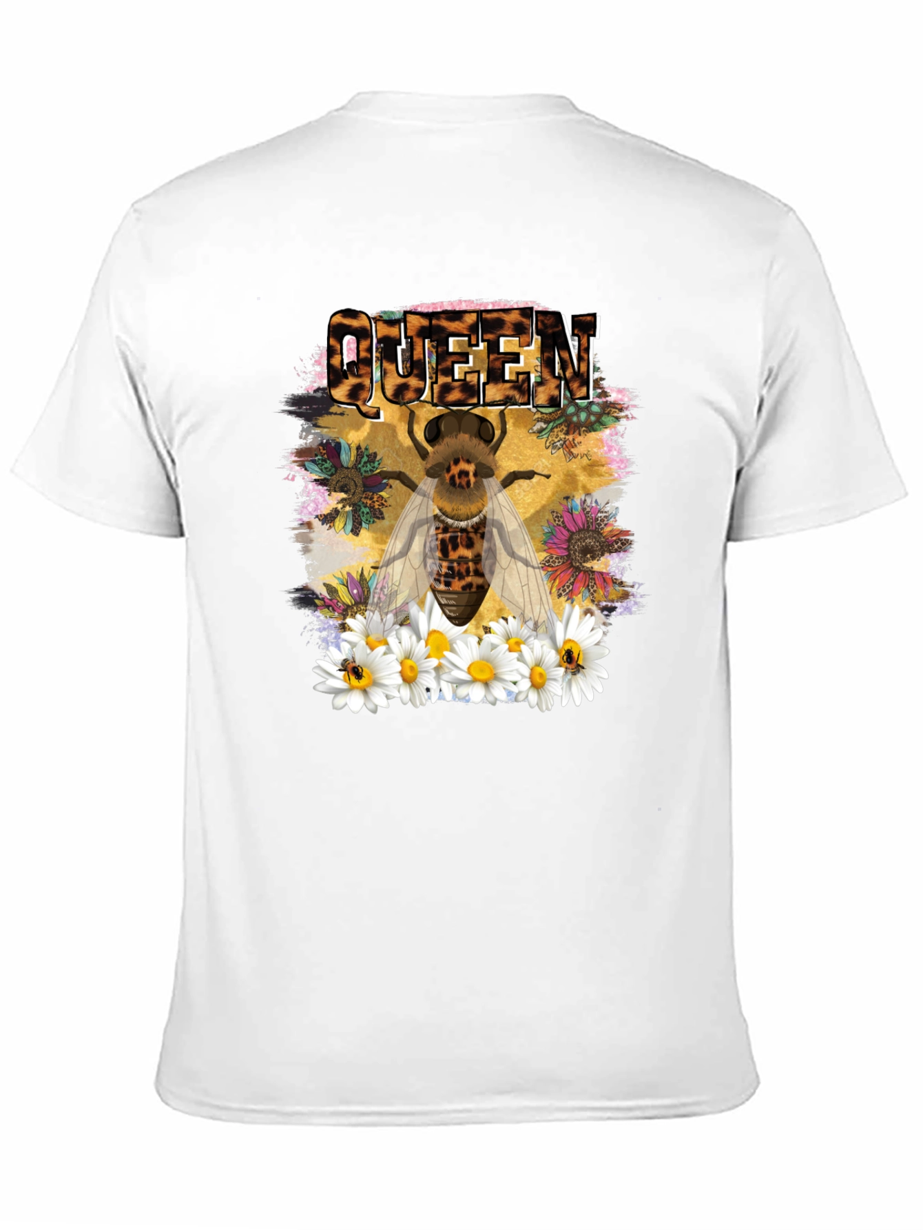 Queen Bee Leopard Print Graphic T-Shirt