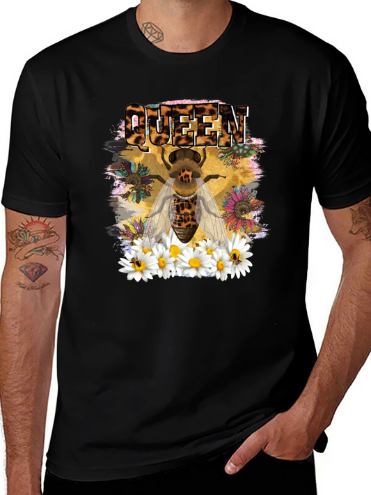 Queen Bee Leopard Print Graphic T-Shirt
