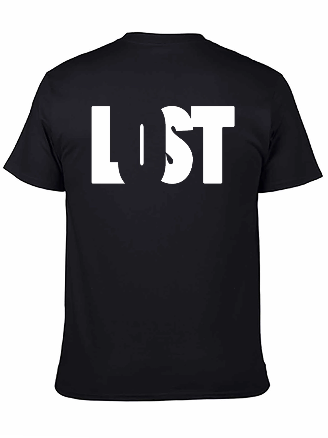 Lost Graphic Print Black Crew Neck T-Shirt