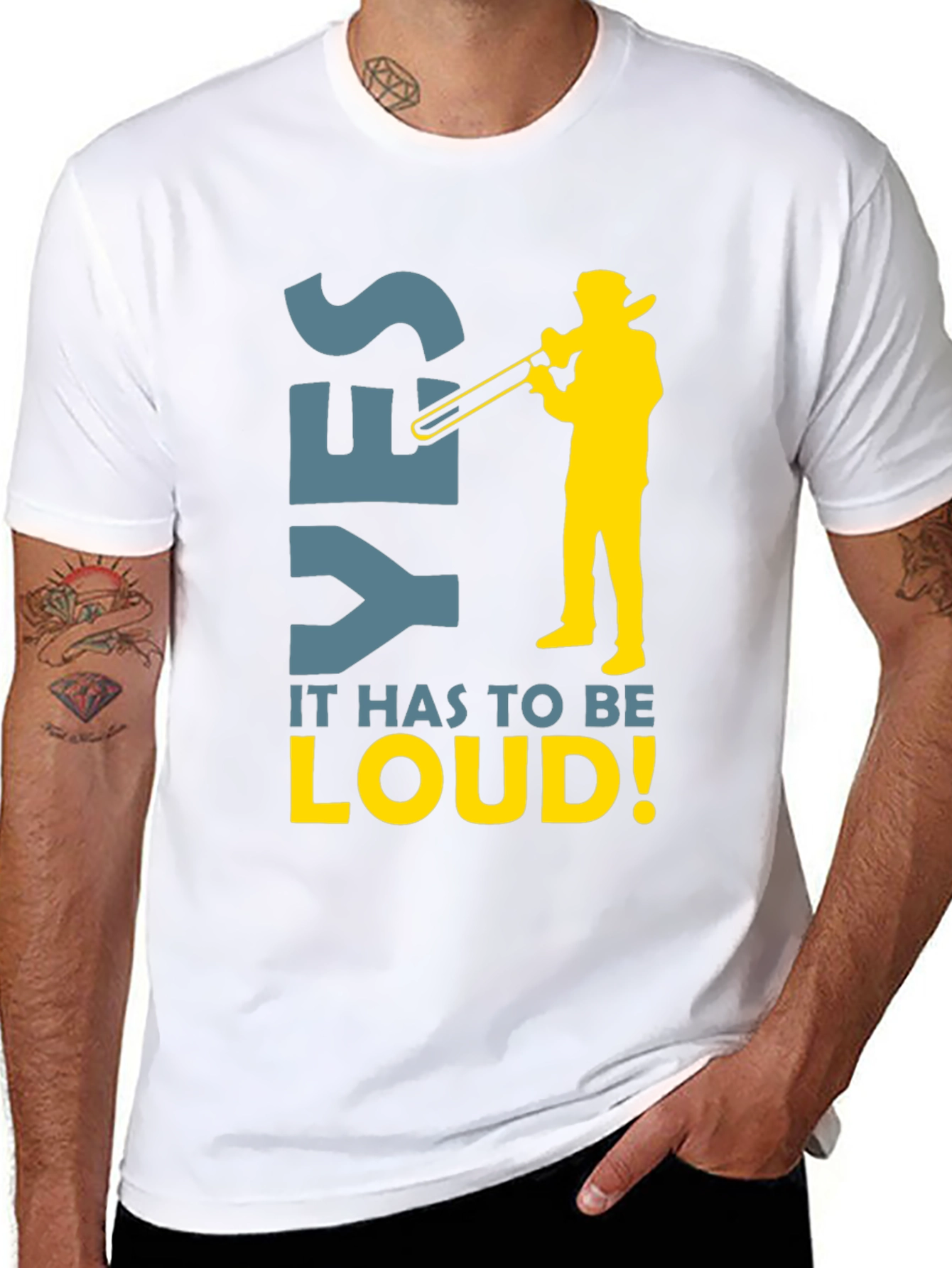 Yes Loud Trombone Player Graphic Tee