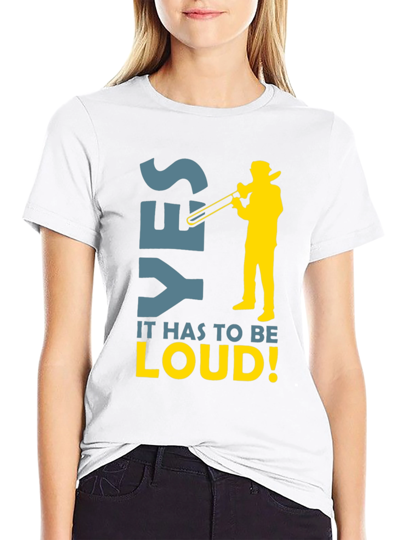 Yes Loud Trombone Player Graphic Tee