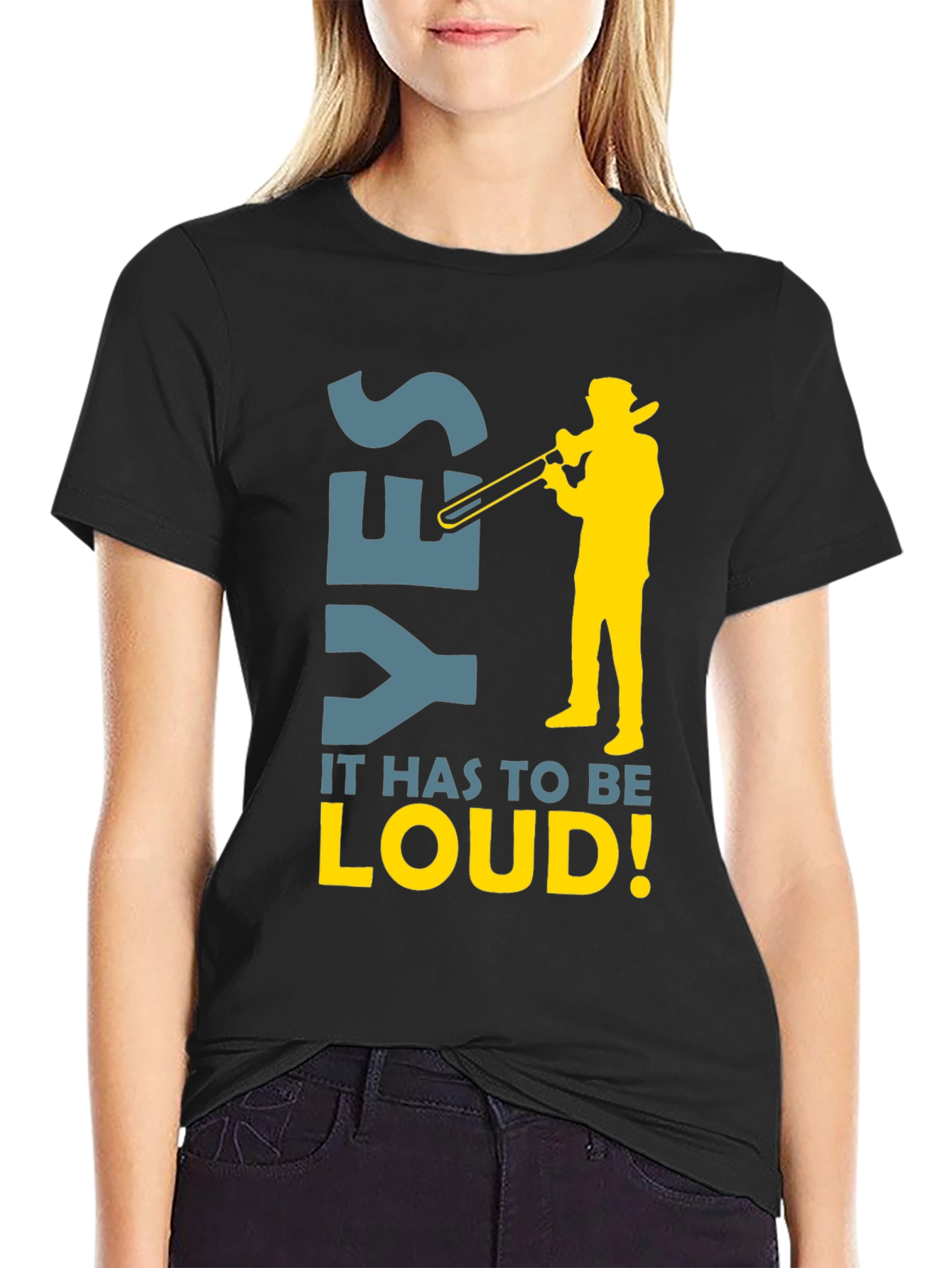 Yes Loud Trombone Player Graphic Tee