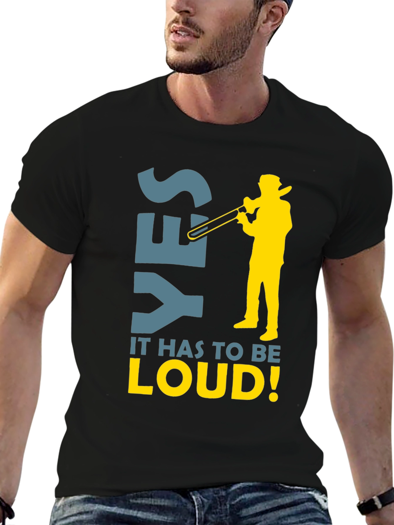 Yes Loud Trombone Player Graphic Tee