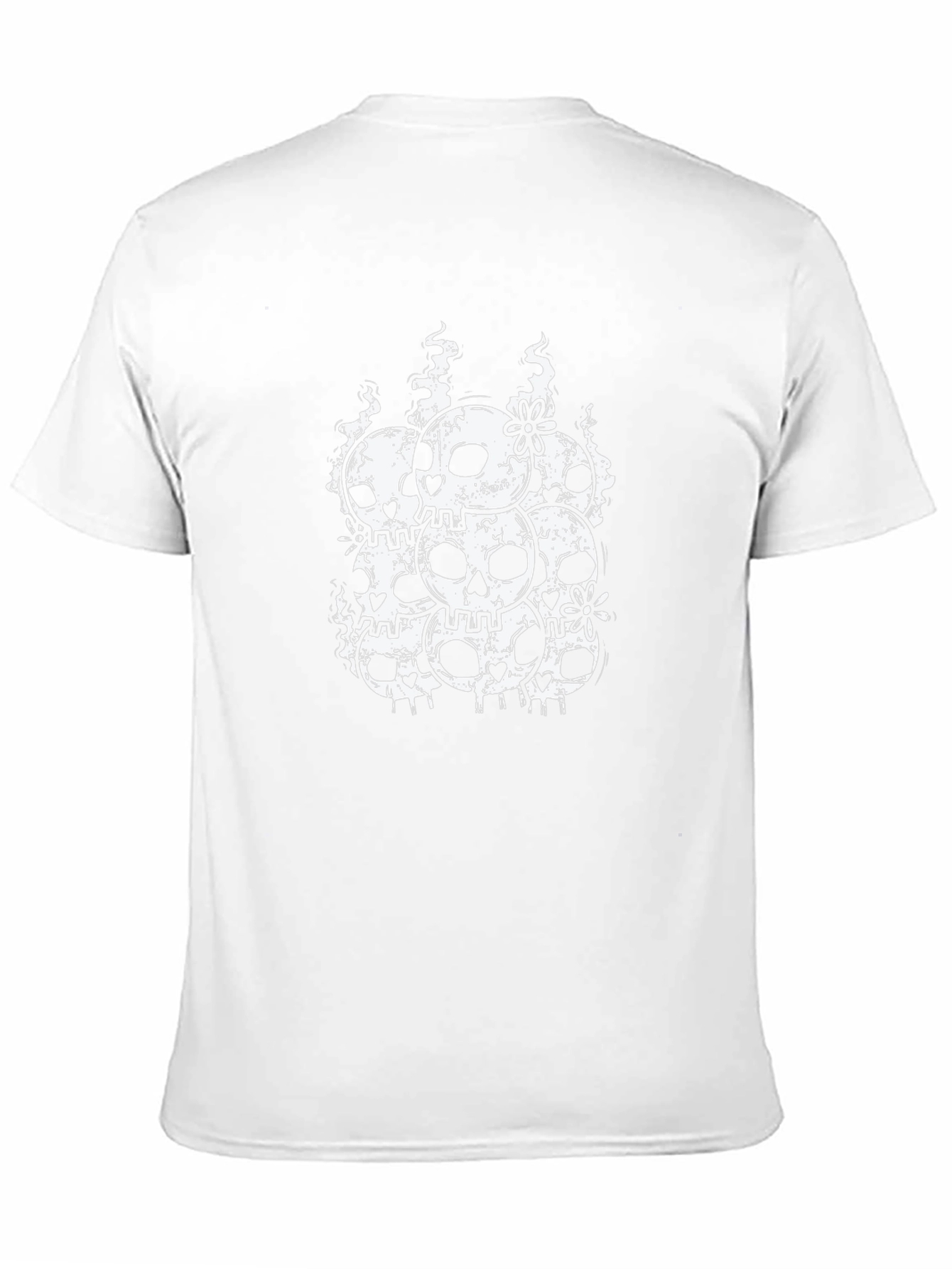 Skull & Flower Graphic Tee - Black Cotton Blend