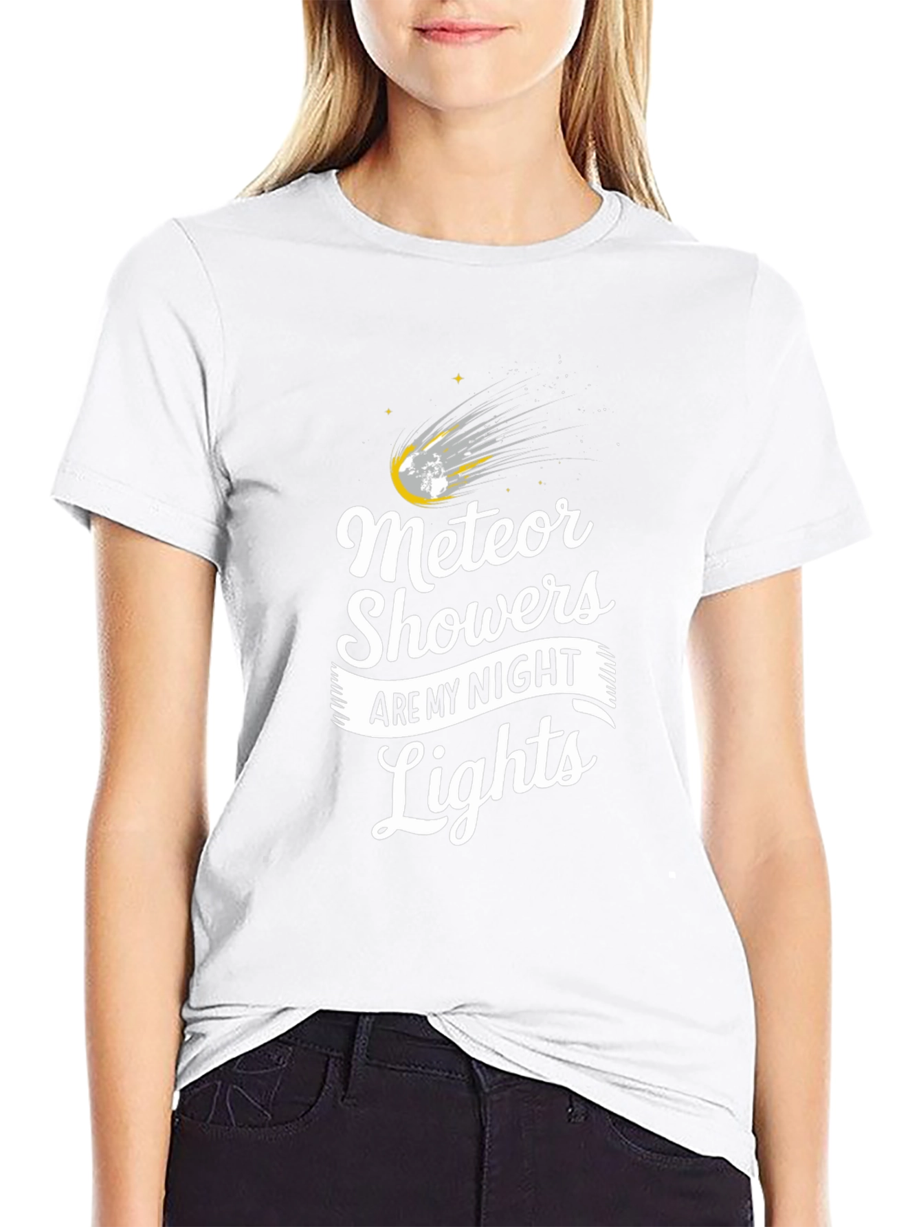 Meteor Showers Black Graphic T-Shirt