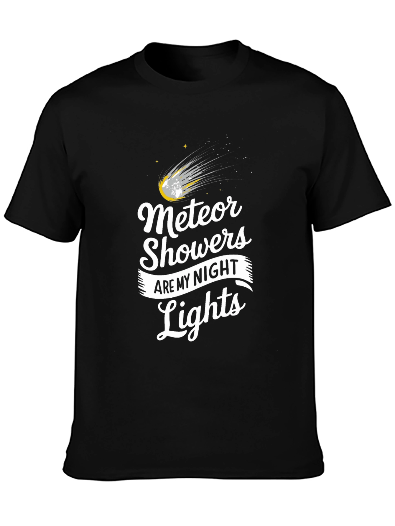 Meteor Showers Black Graphic T-Shirt