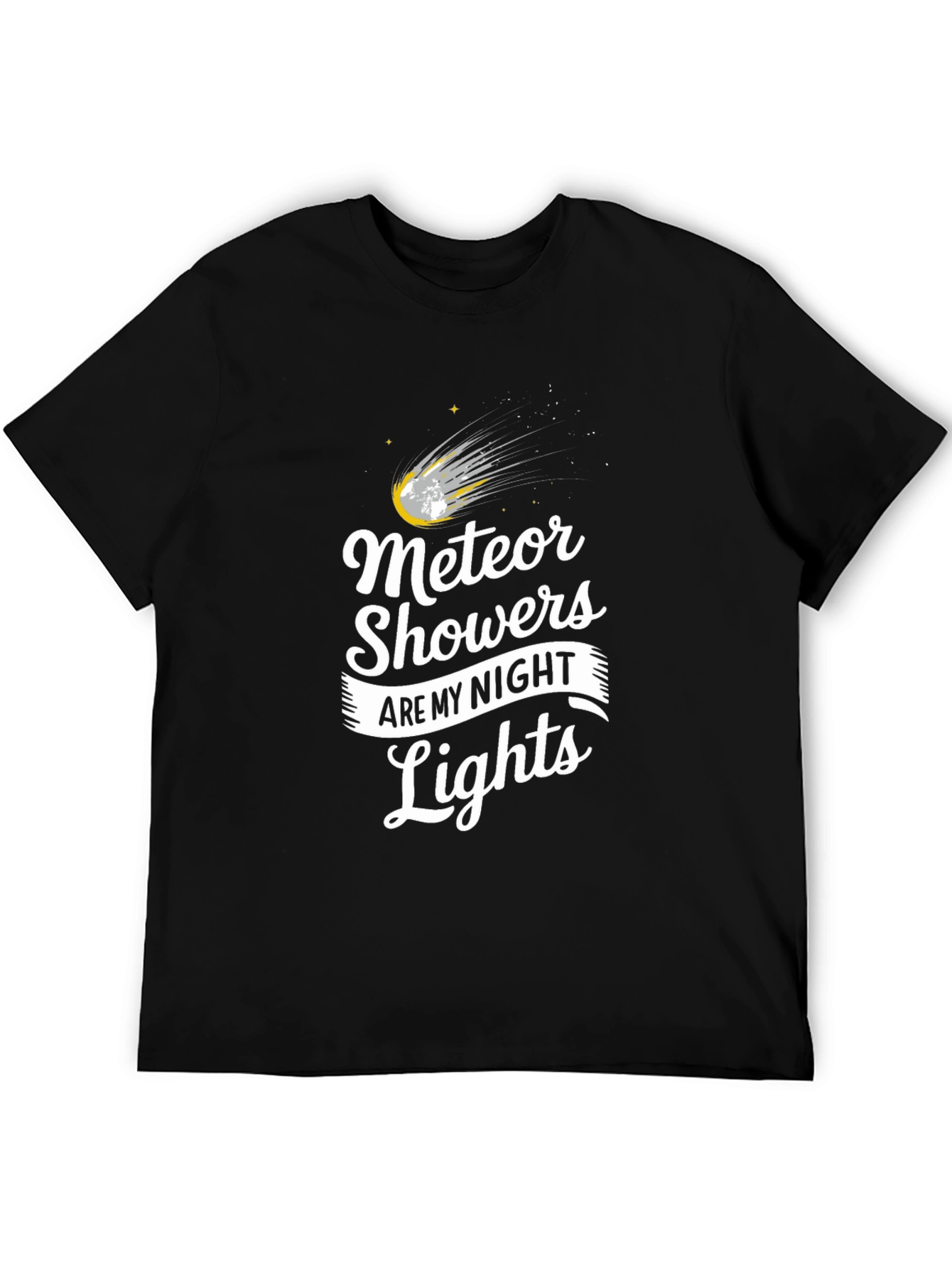 Meteor Showers Black Graphic T-Shirt