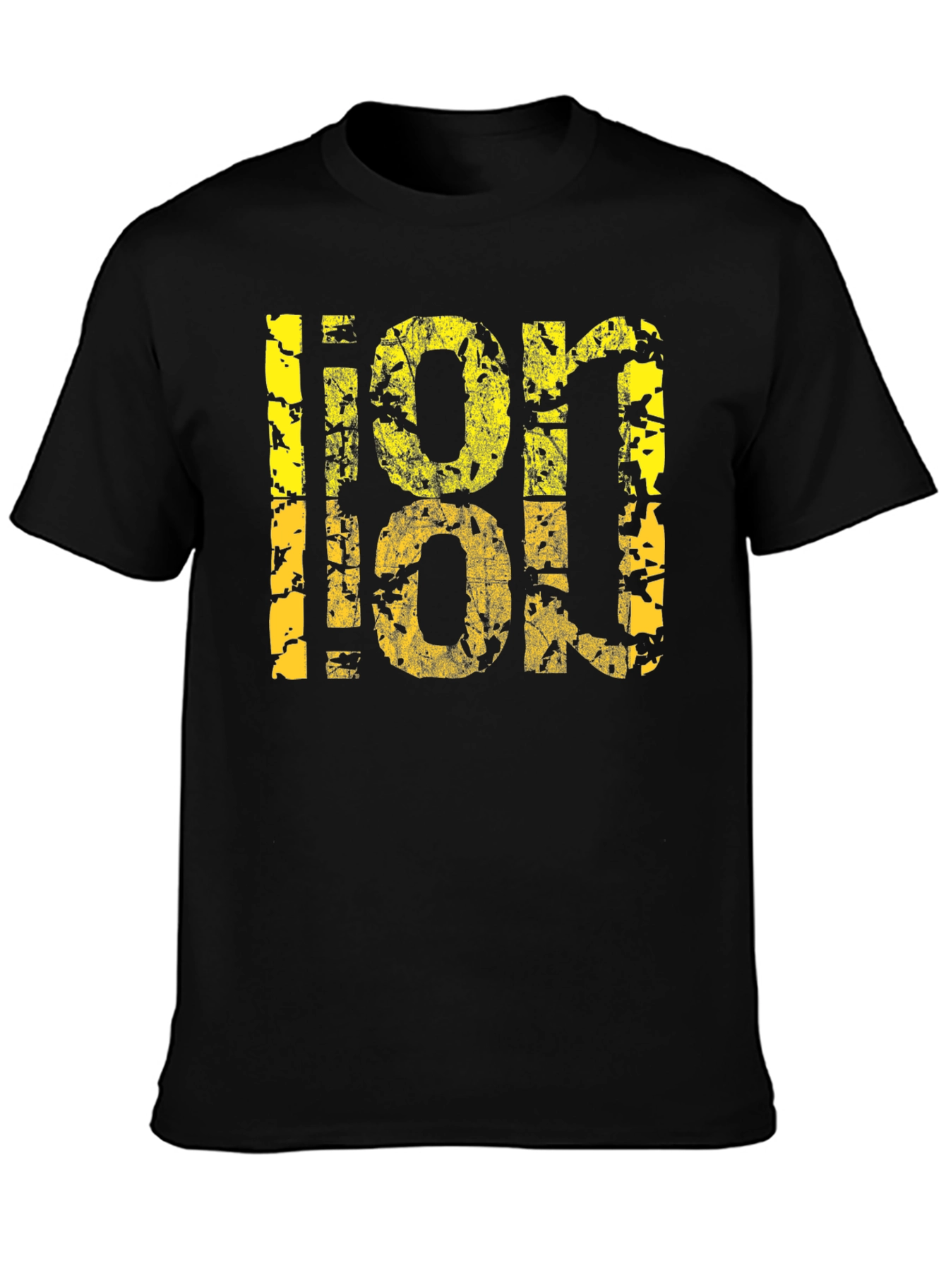 Distressed LOL Graphic Tee - Black Casual T-Shirt