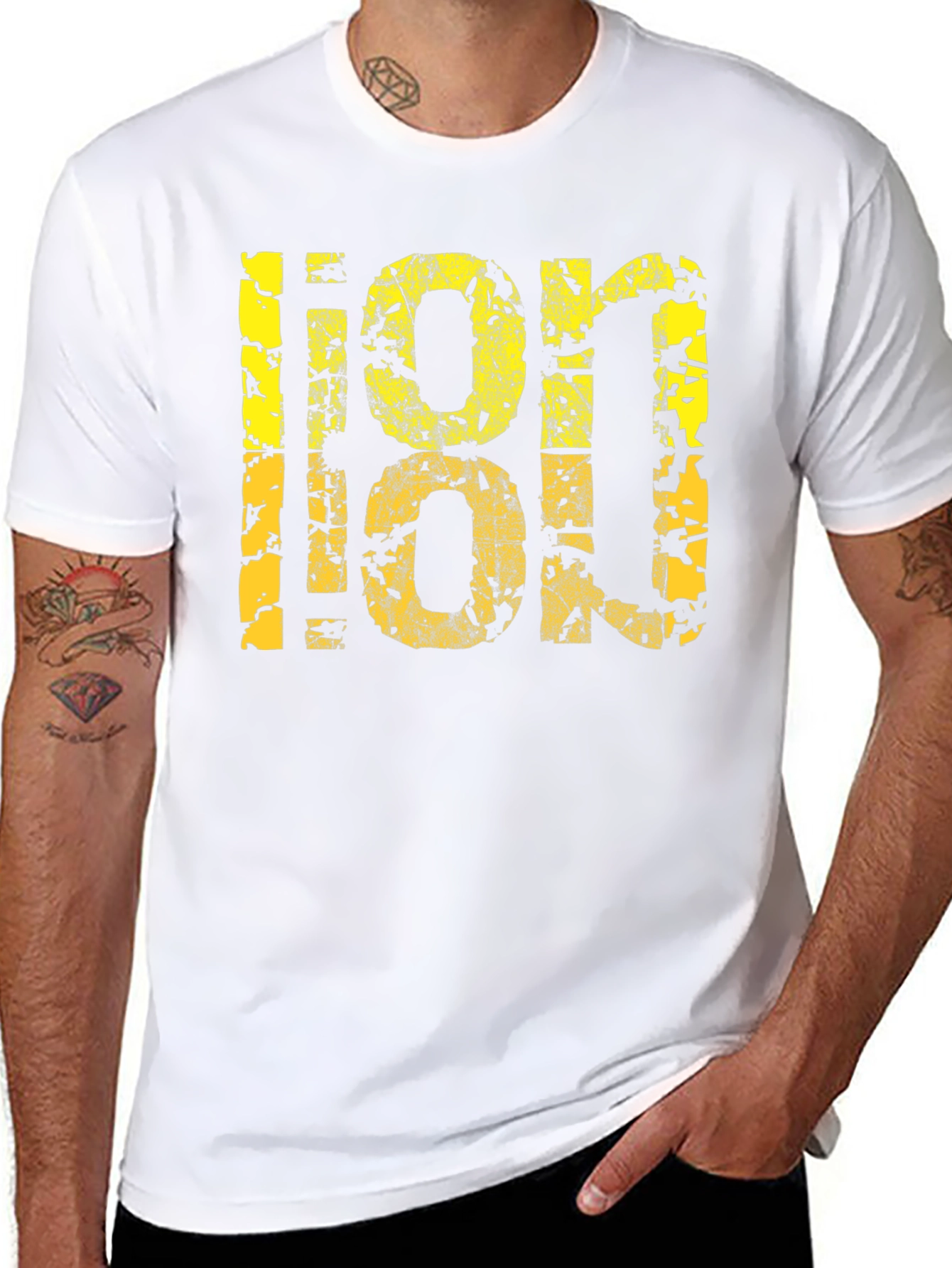 Distressed LOL Graphic Tee - Black Casual T-Shirt