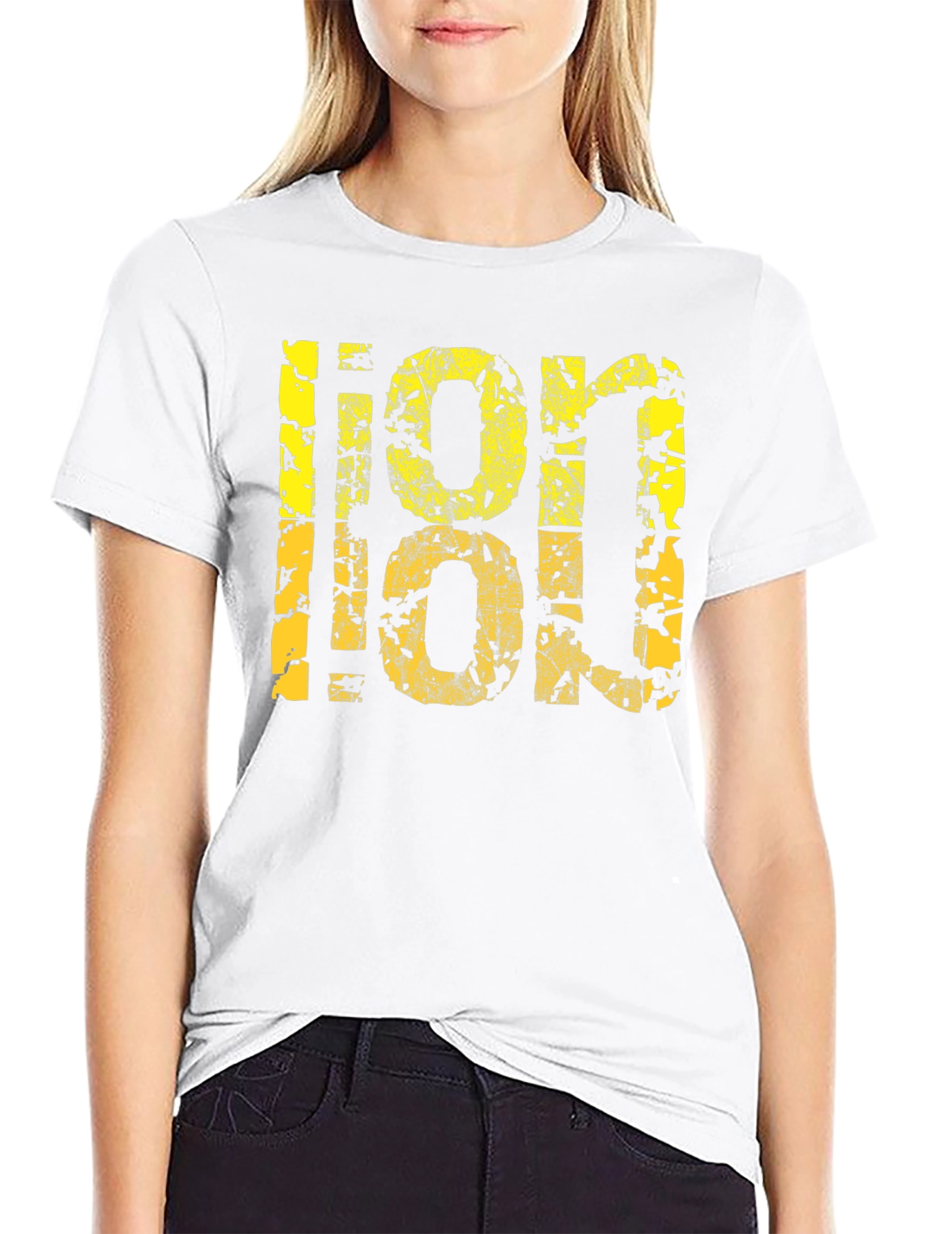 Distressed LOL Graphic Tee - Black Casual T-Shirt