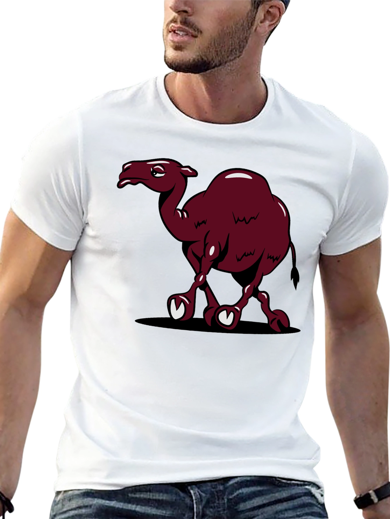 Camel Cartoon Black T-Shirt