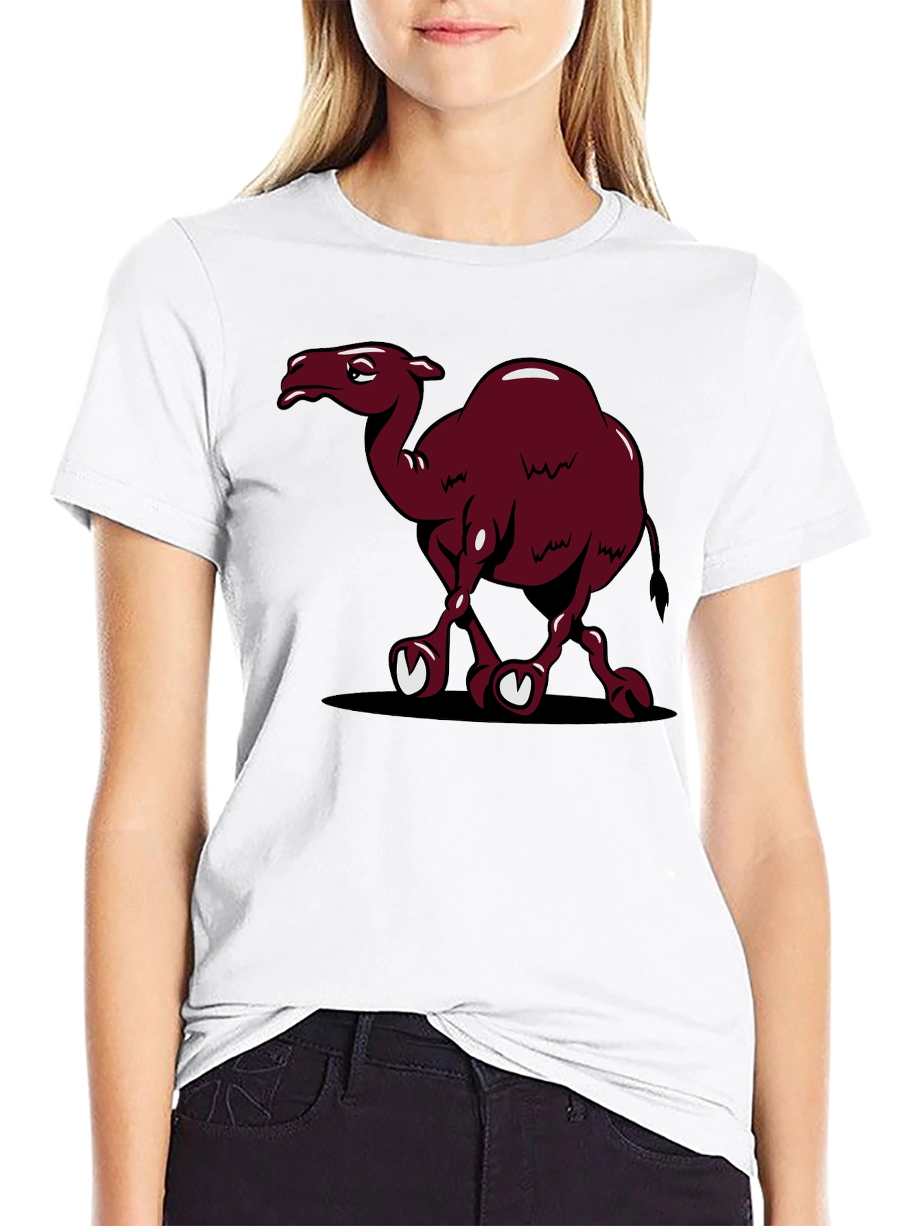 Camel Cartoon Black T-Shirt