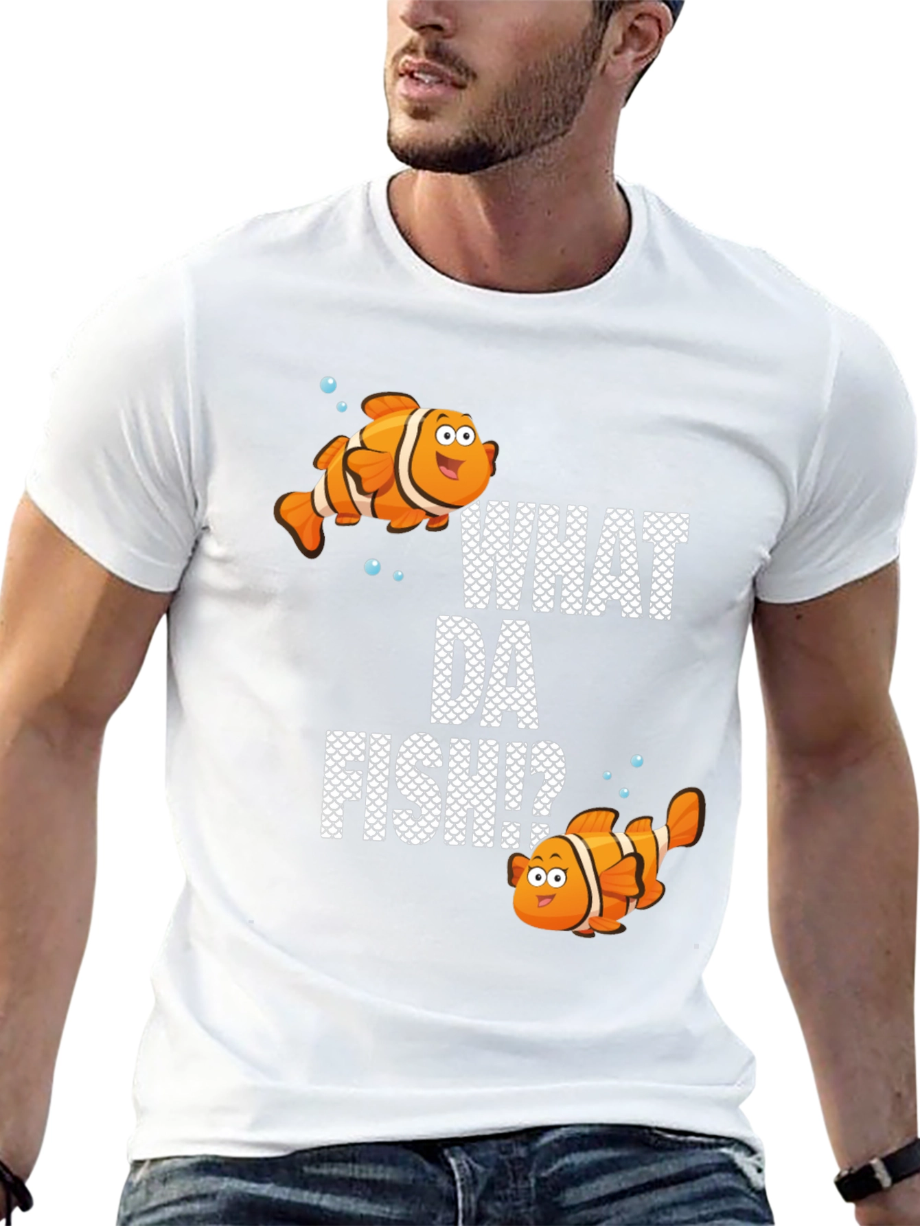What Da Fish? Graphic T-Shirt Clownfish Design