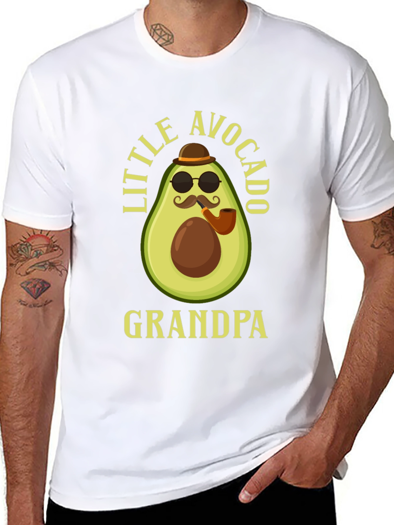 Little Avocado Grandpa T-Shirt - Novelty Graphic Tee