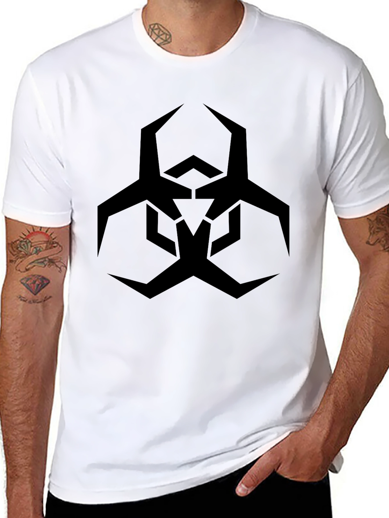Black T-Shirt with Biohazard Symbol