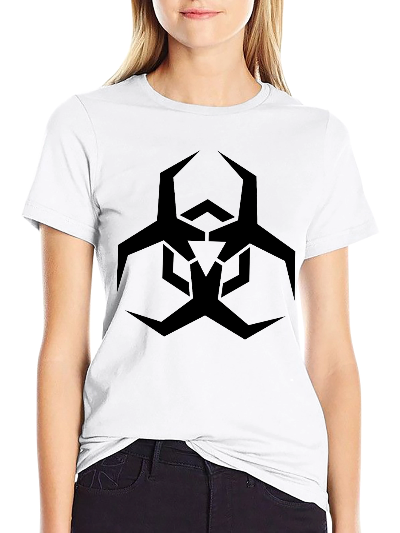 Black T-Shirt with Biohazard Symbol