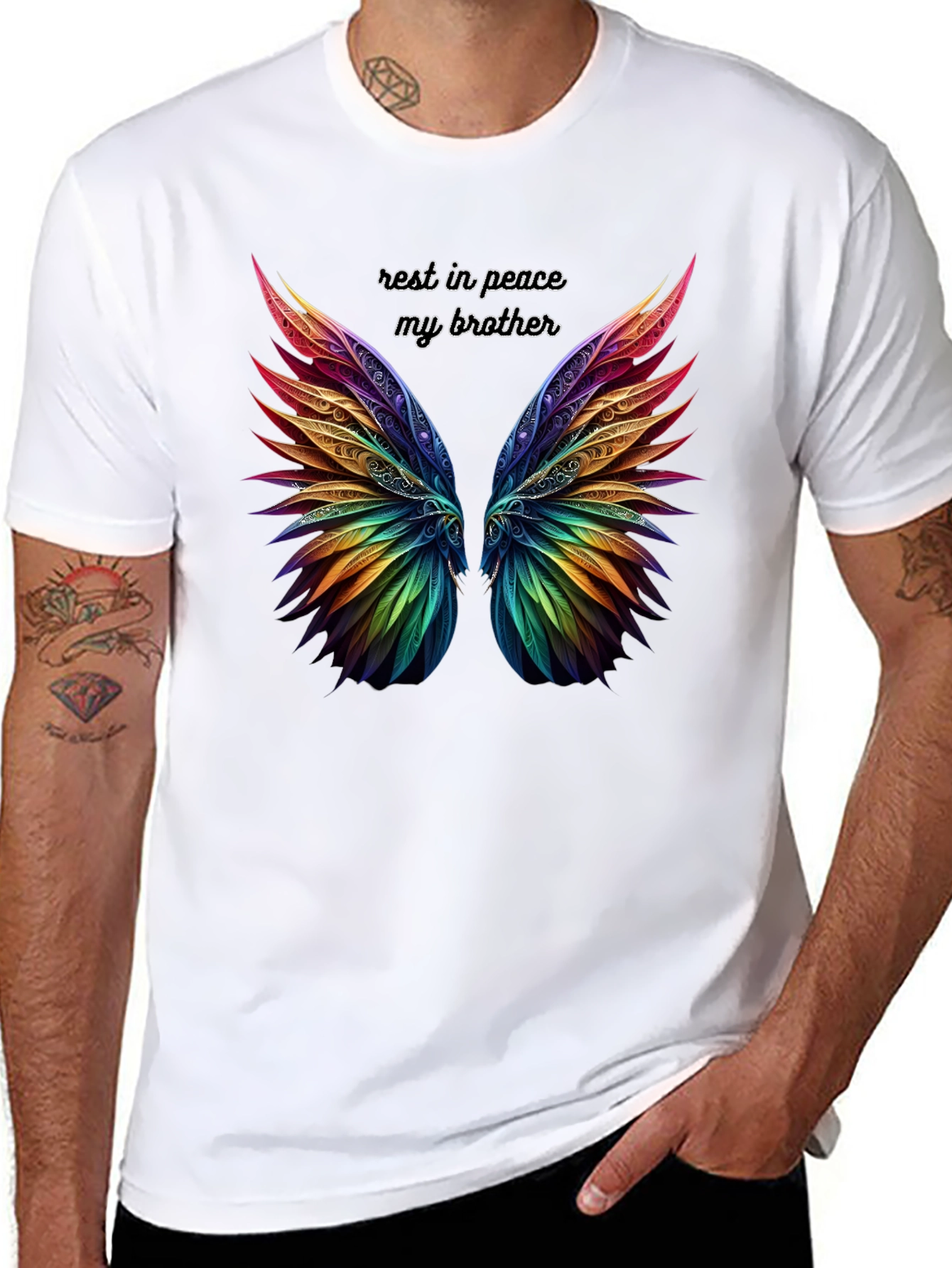 RIP My Brother T-Shirt - Angel Wings Memorial