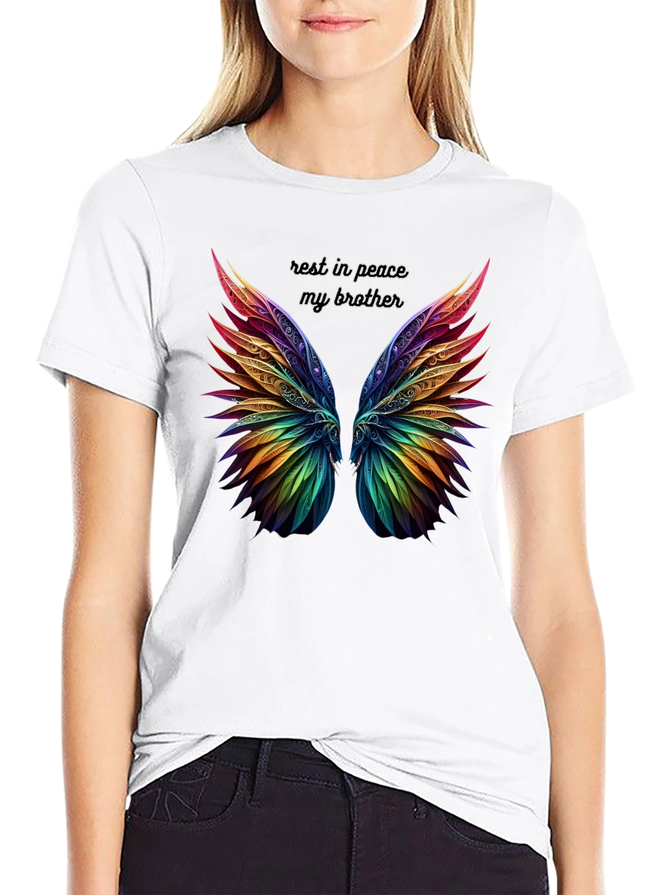 RIP My Brother T-Shirt - Angel Wings Memorial
