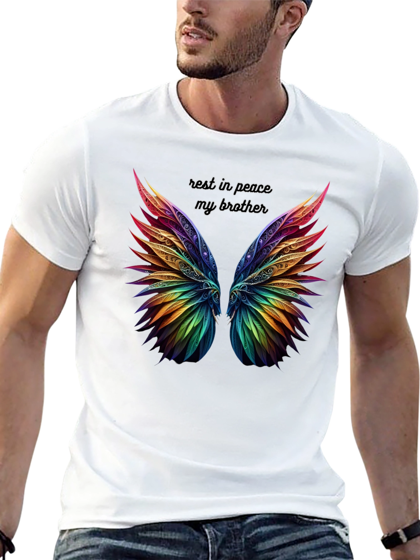 RIP My Brother T-Shirt - Angel Wings Memorial
