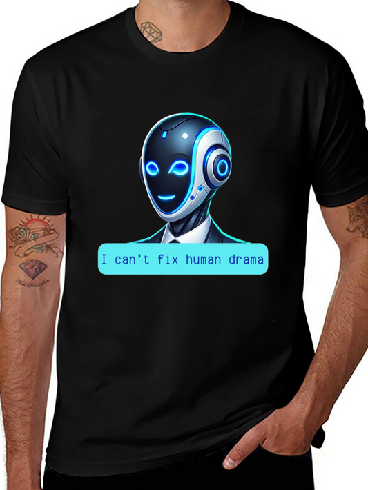 I Cant Fix Human Drama Robot T-Shirt