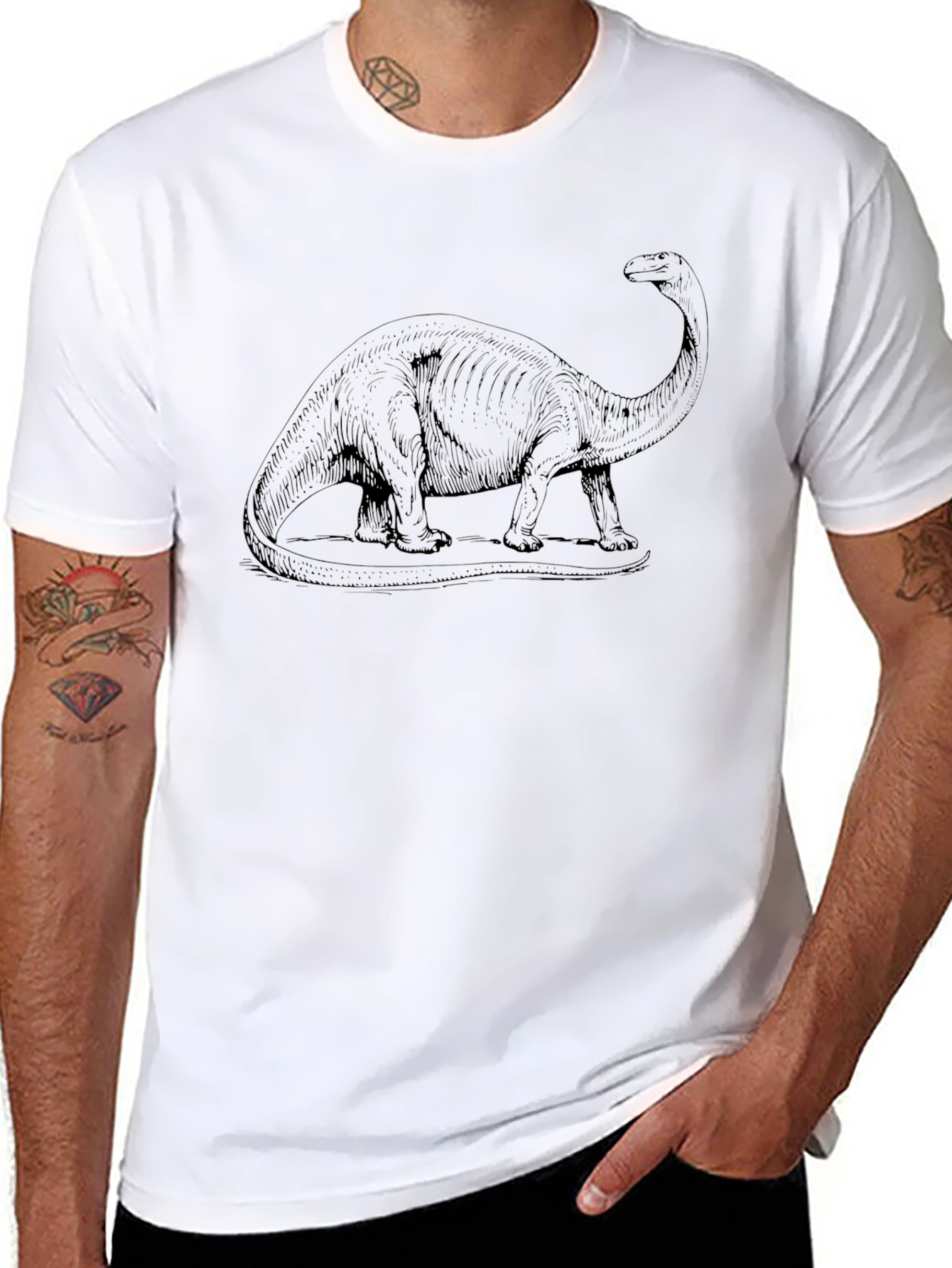 Dinosaur Graphic Print Black T-Shirt