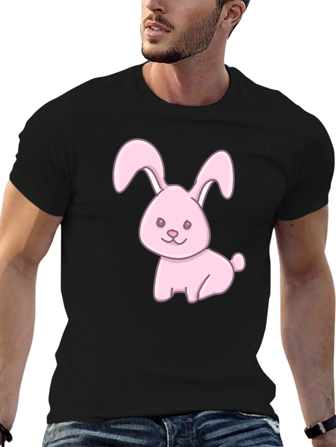 Cute Pink Bunny Graphic T-Shirt