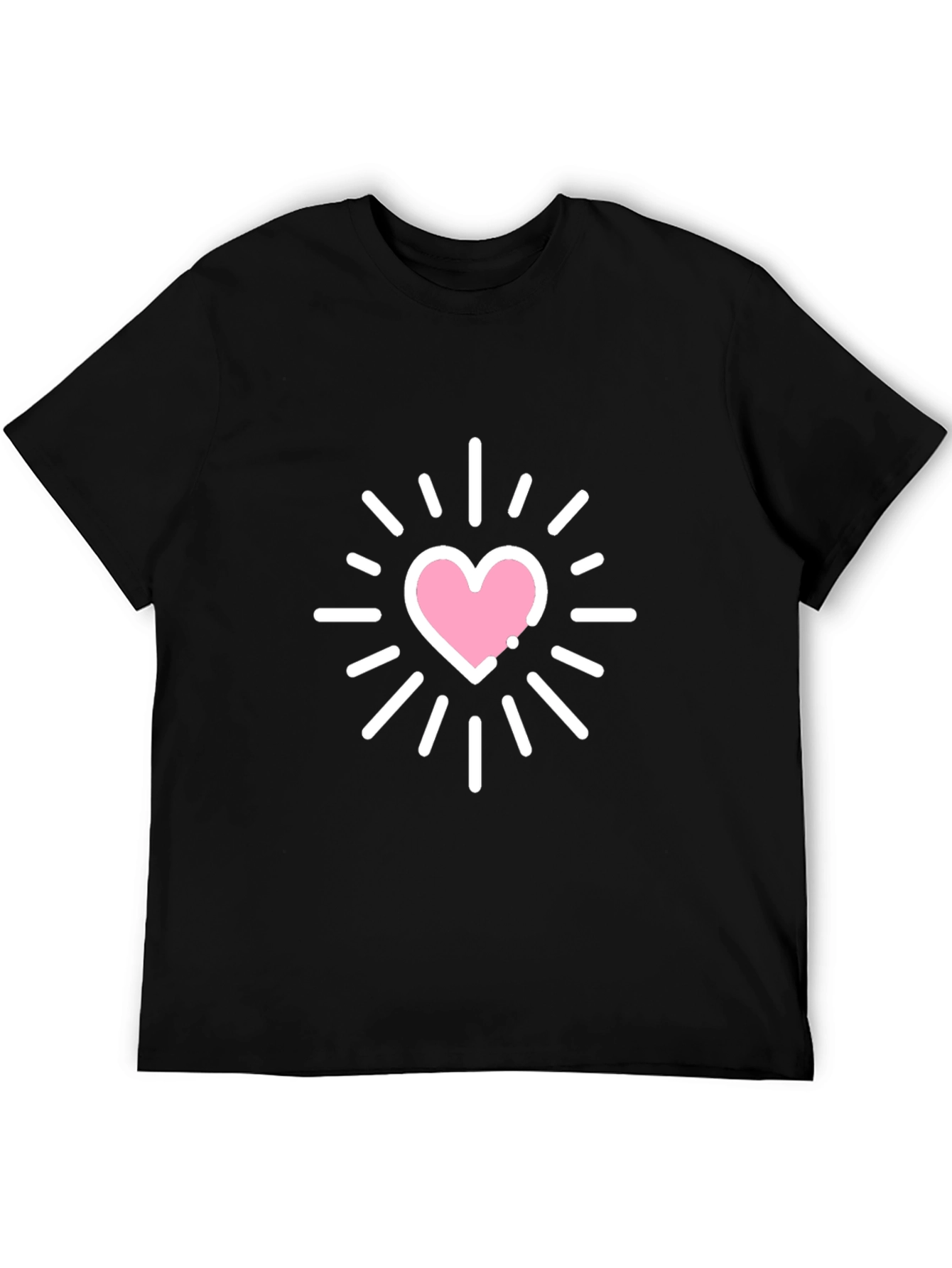 Heart Burst Graphic Tee - Stylish Black T-Shirt
