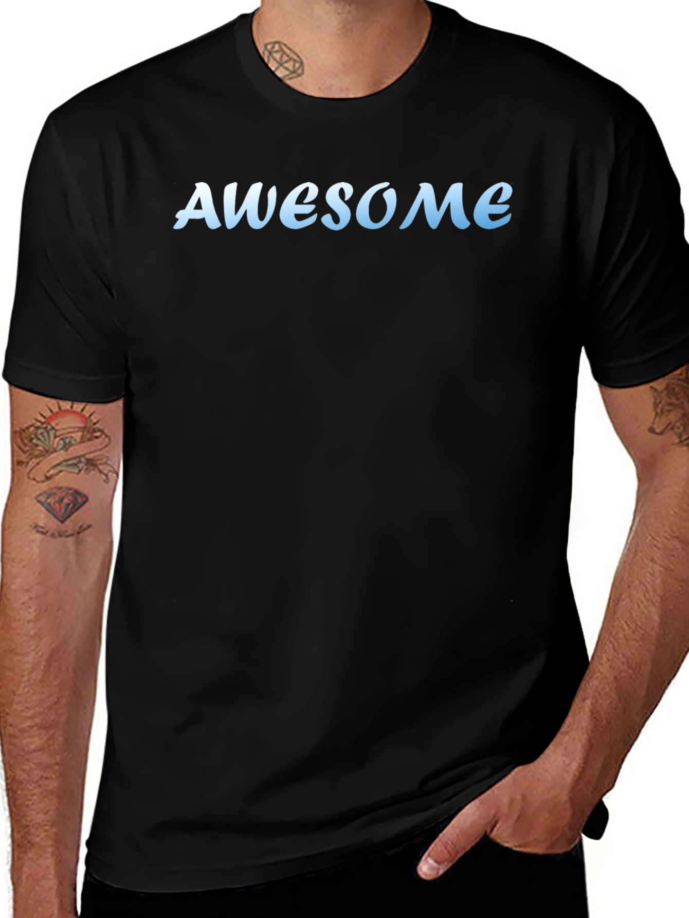 Awesome Graphic Tee - Trendy Black T-Shirt