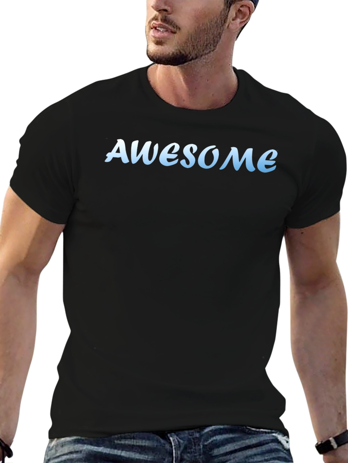 Awesome Graphic Tee - Trendy Black T-Shirt